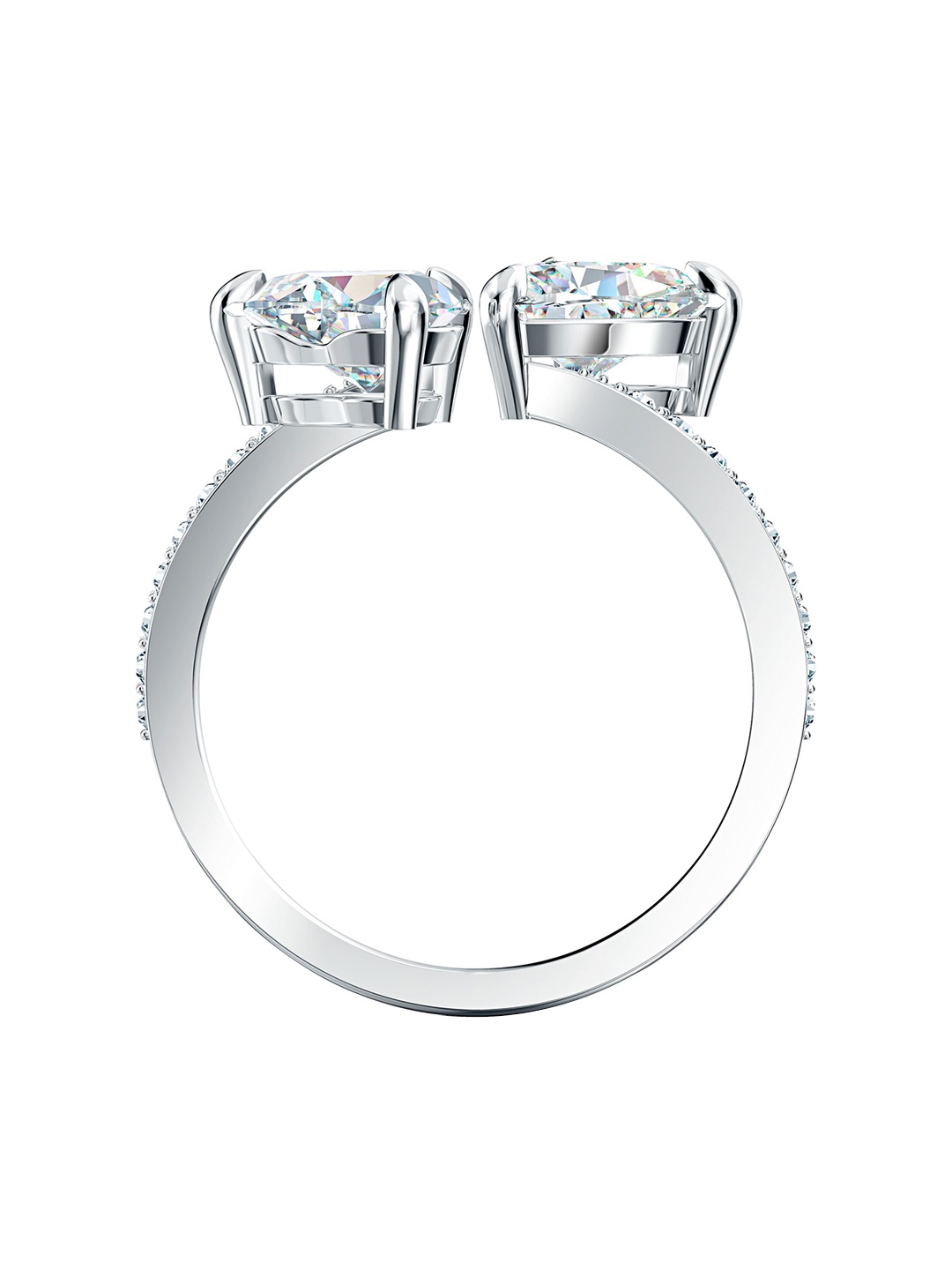SWAROVSKI White Rhodium-Plated Attract Soul Heart Ring