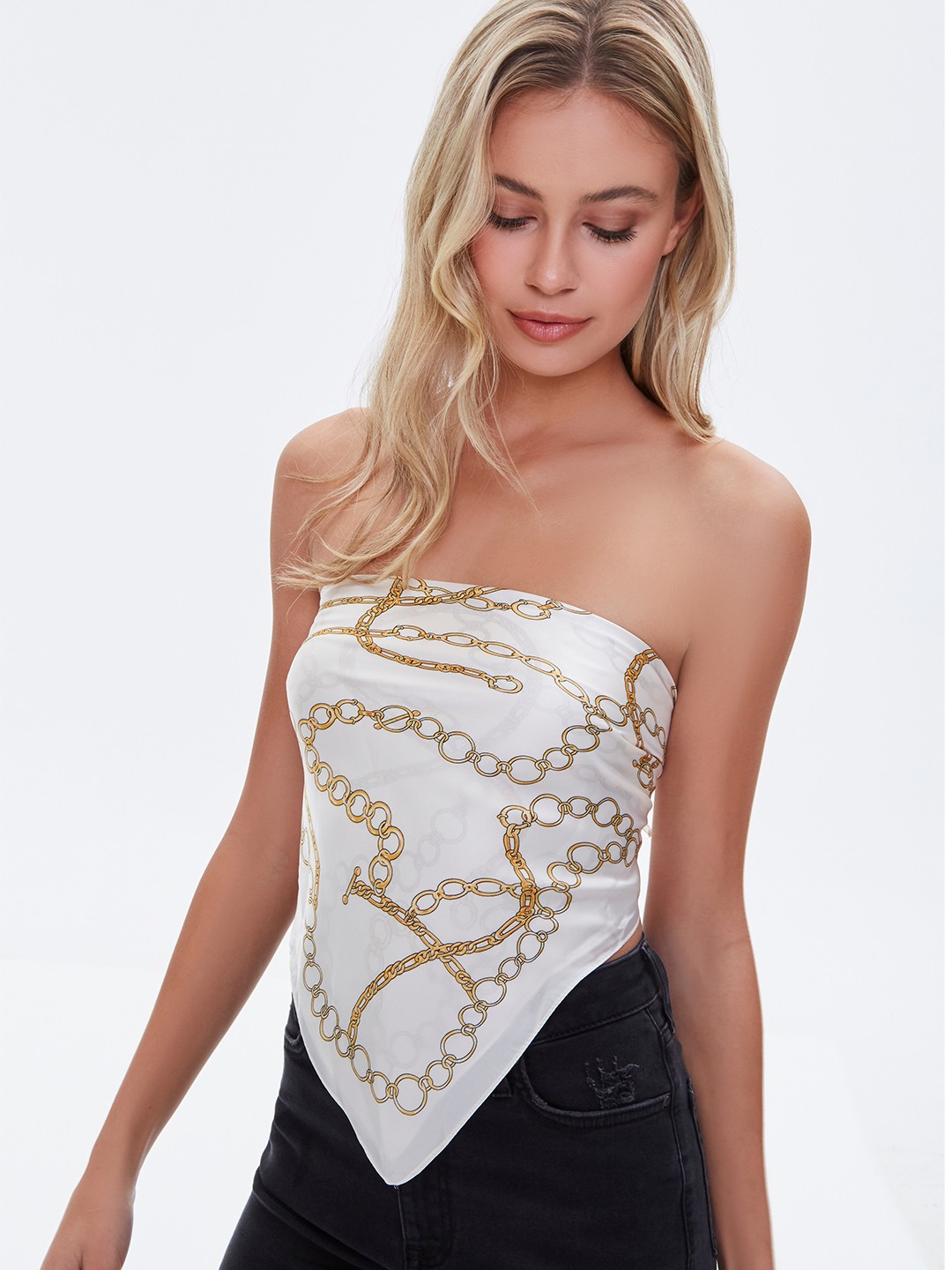 

FOREVER 21 Women Cream & Gold-Toned Printed Scarf