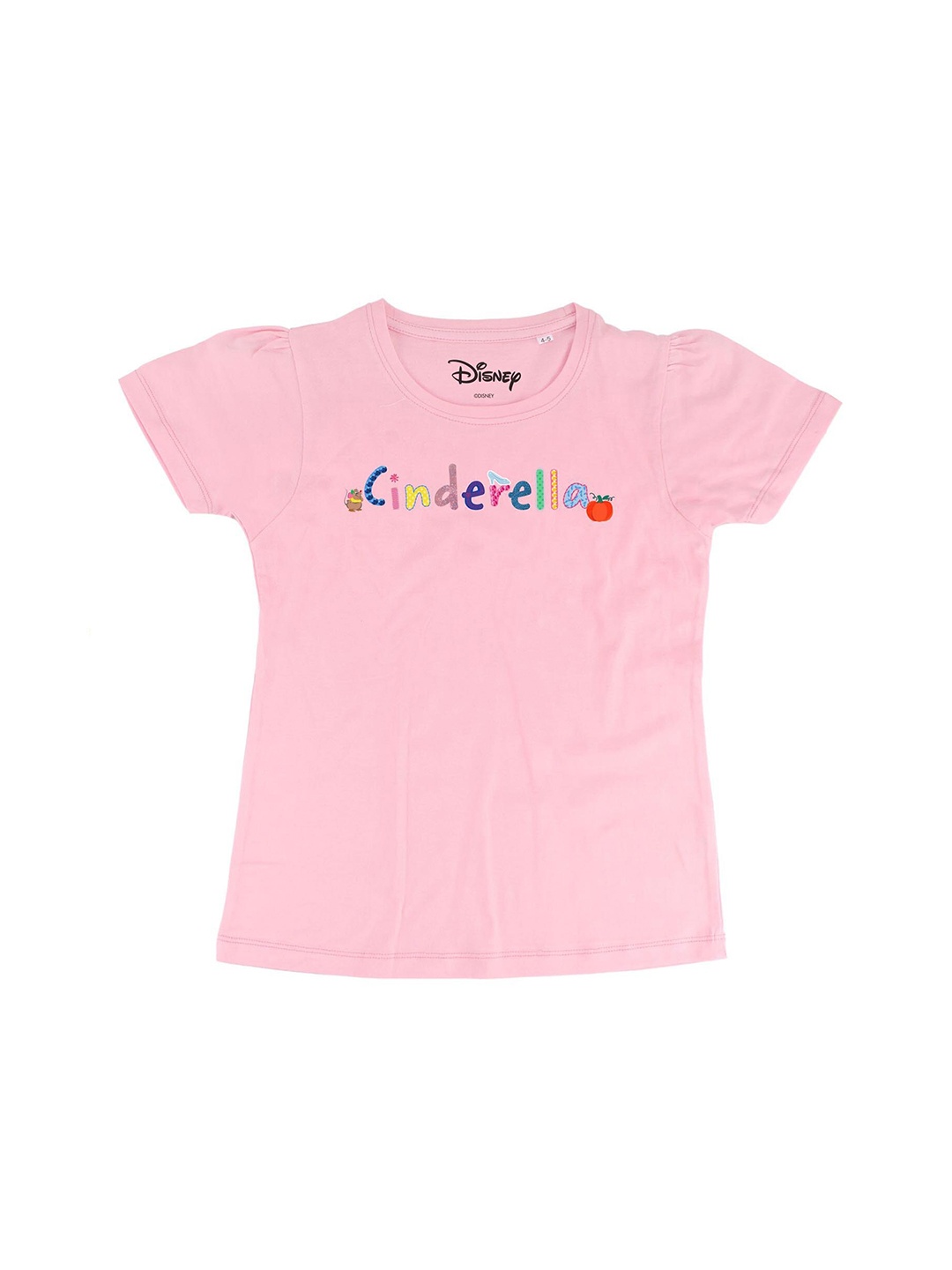 

Disney by Wear Your Mind Pink Cinderella Printed Regular Top