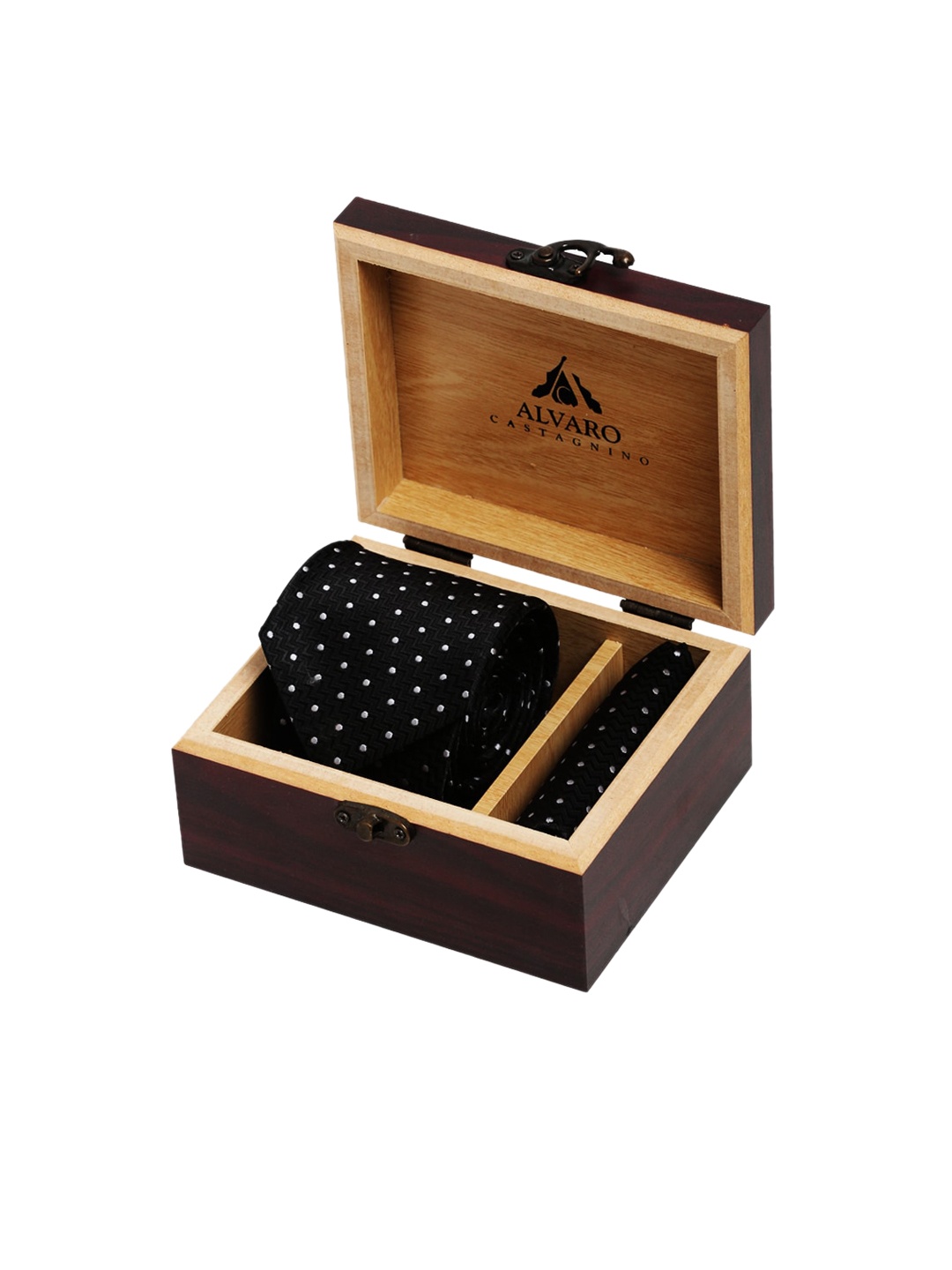 

Alvaro Castagnino Men Black & White Polka Dot Printed Accessory Gift Set 2122TH-L004