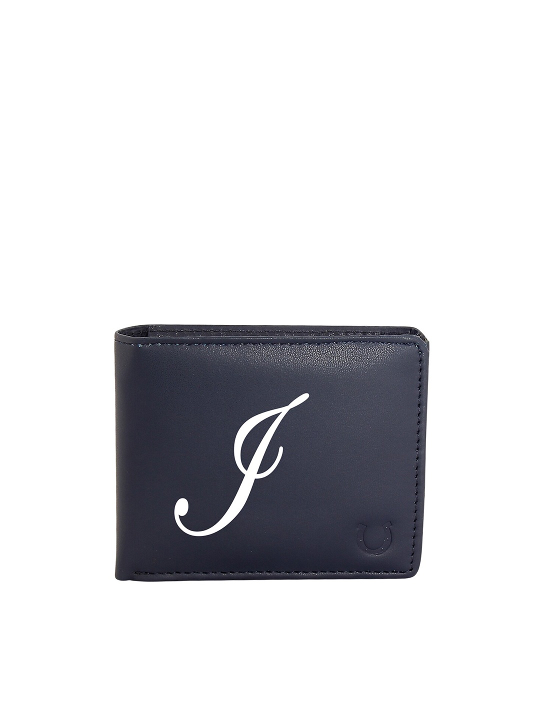 

Blacksmith Men Navy Blue & White Typography Printed PU Two Fold Wallet with SD Card Holder
