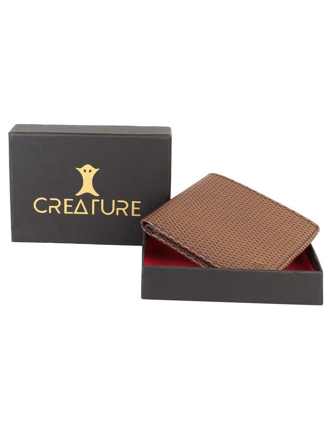 

Creature Men Tan Textured PU Two Fold Wallet