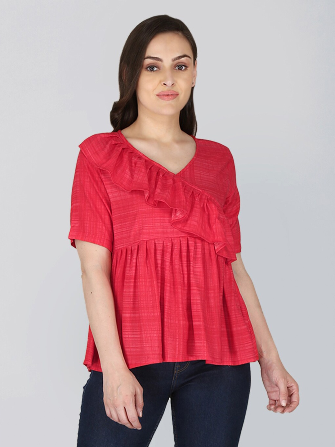 

FLAMBOYANT Red Empire Top