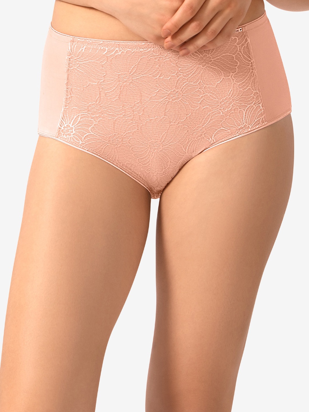 

Amante Women Low Rise Sheer Lace Basic Brief - PAN72002, Pink