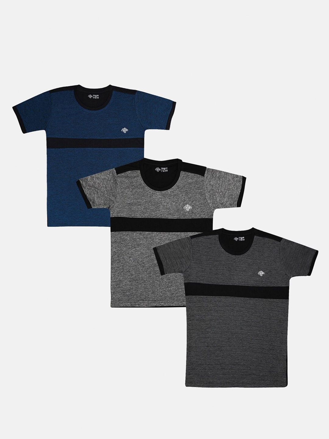 

CHIMPRALA Pack of 3 Boys Colourblocked T-shirt, Multi