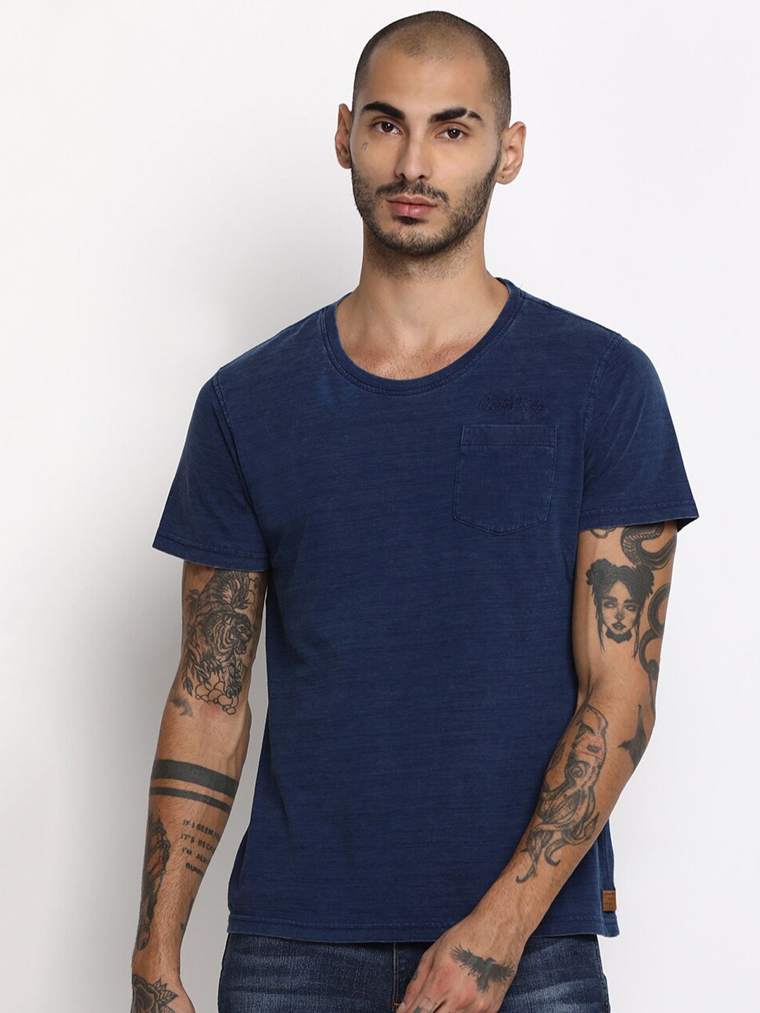 

Wrangler Men Navy Blue T-shirt