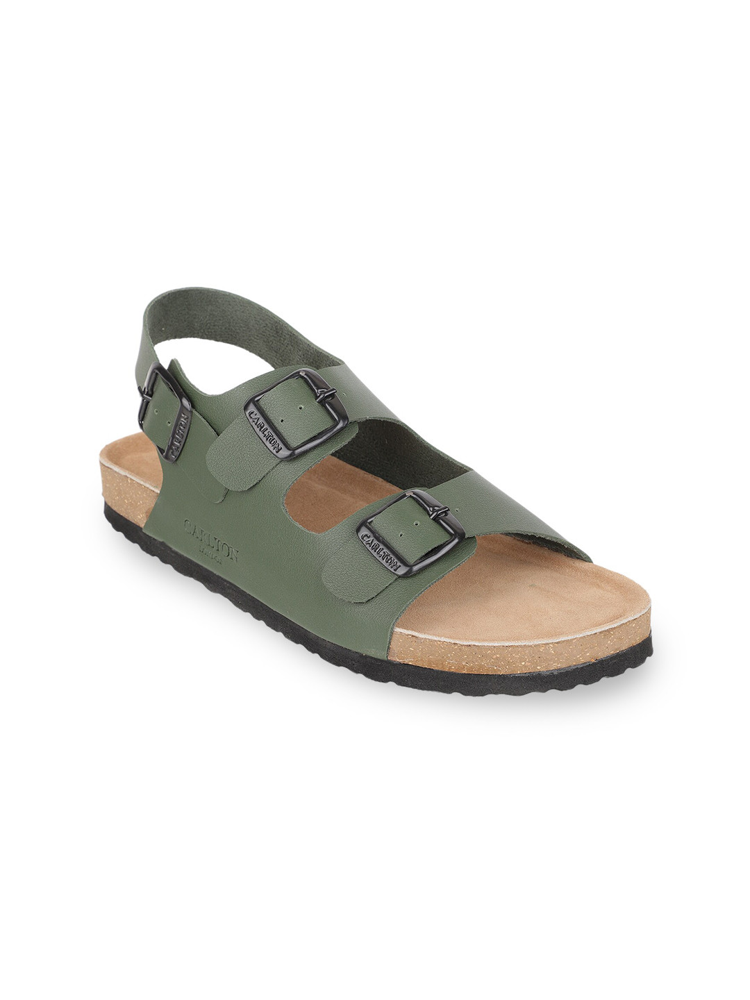 

Carlton London Men Olive Green & Beige Comfort Sandals