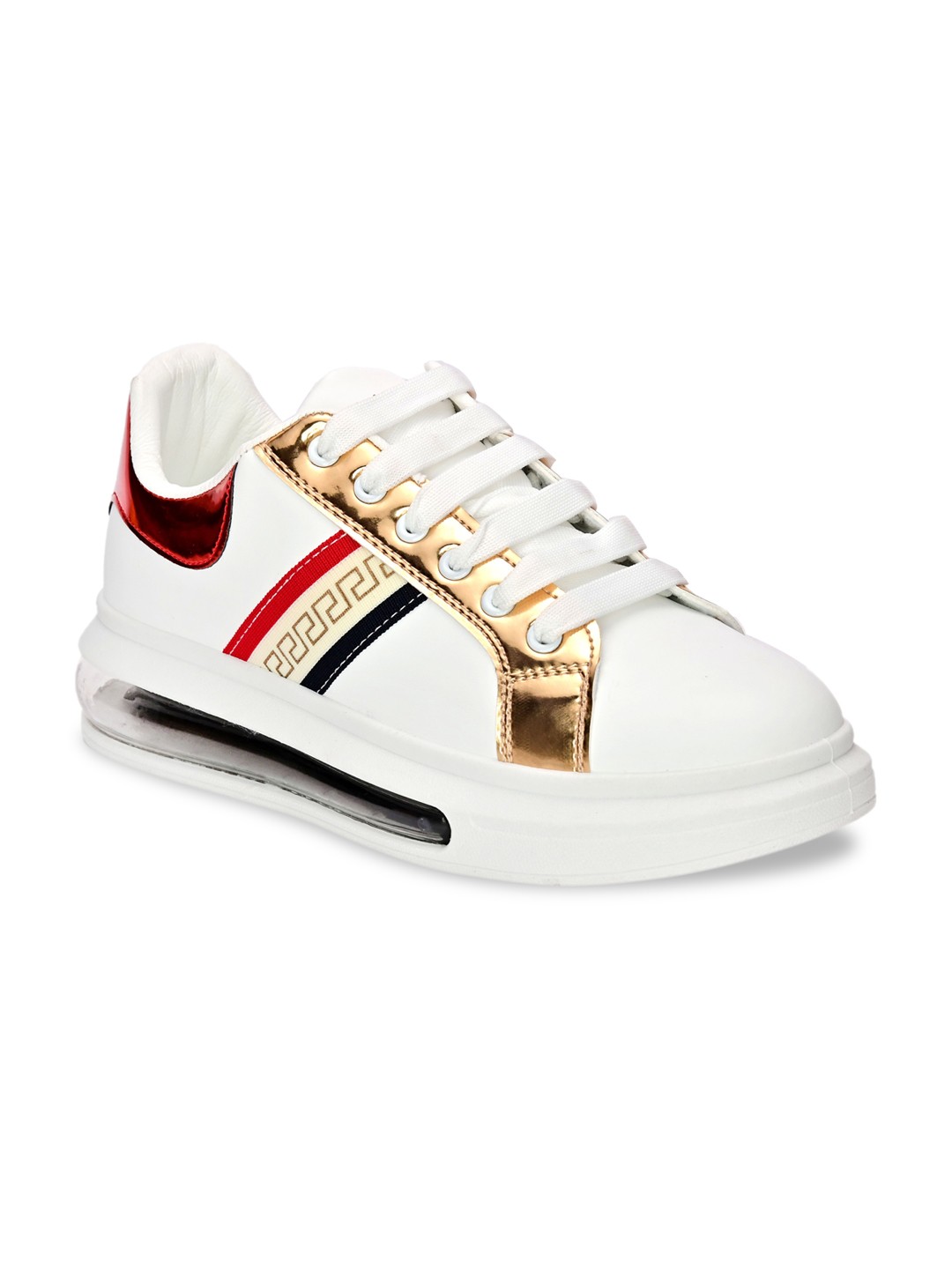 

San Frissco Men Multi Striped Leather Sneakers