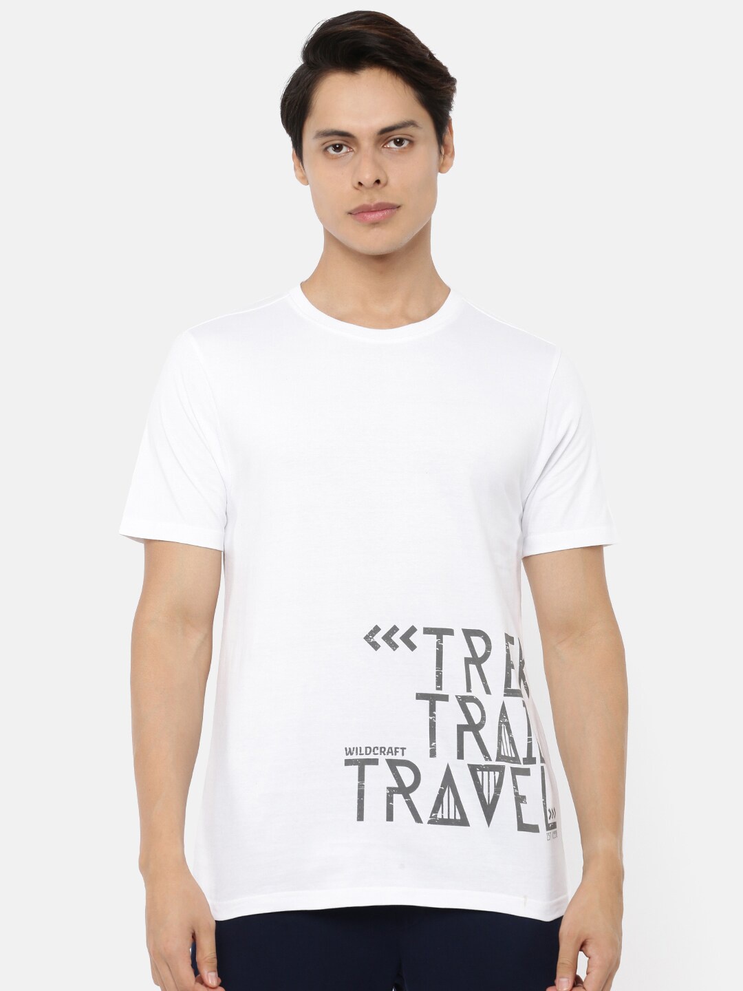 

Wildcraft Men Off Active Tee 7 White Typographic T-shirt