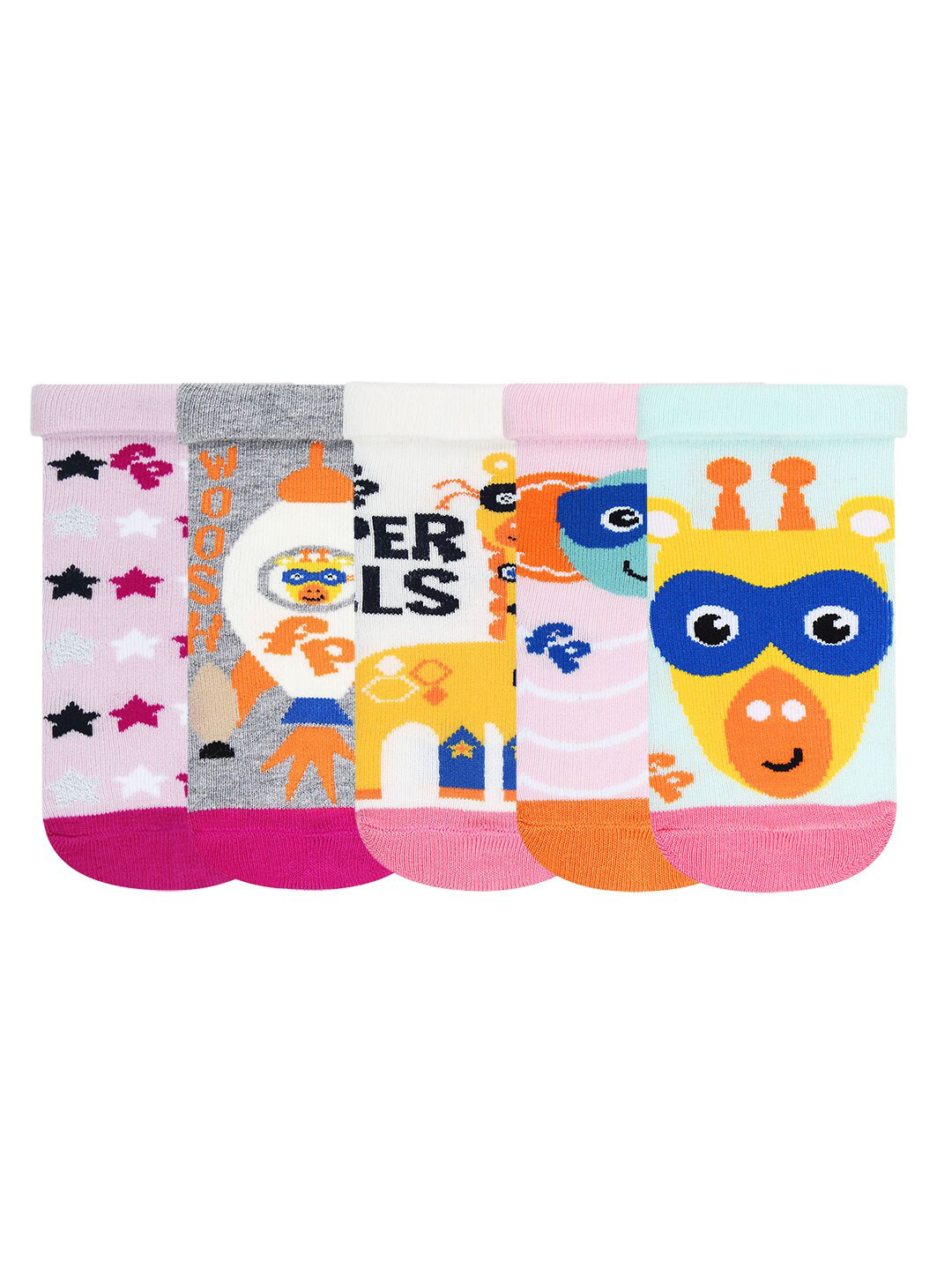 

Bonjour Kids Pack Of 5 Assorted Ankle-Length Socks