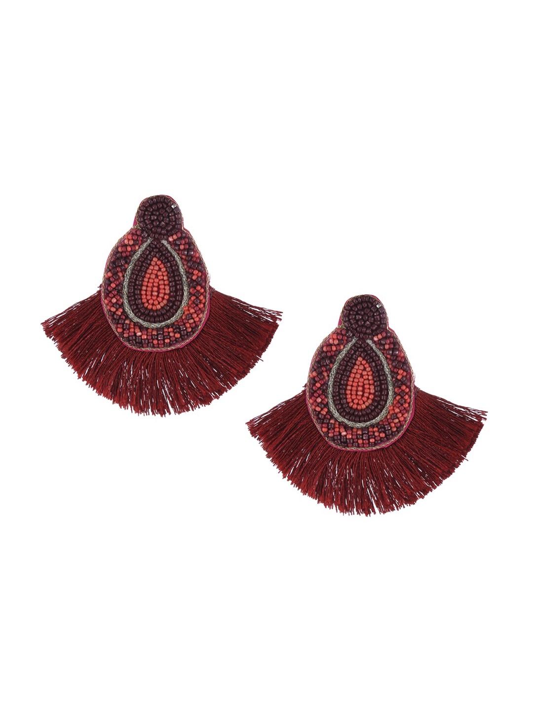 

Adwitiya Collection Red Contemporary Drop Earrings