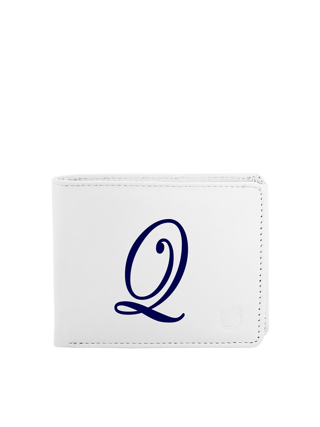 Blacksmith Men White & Navy Blue Typography Printed PU Two Fold Wallet with SD Card Holder