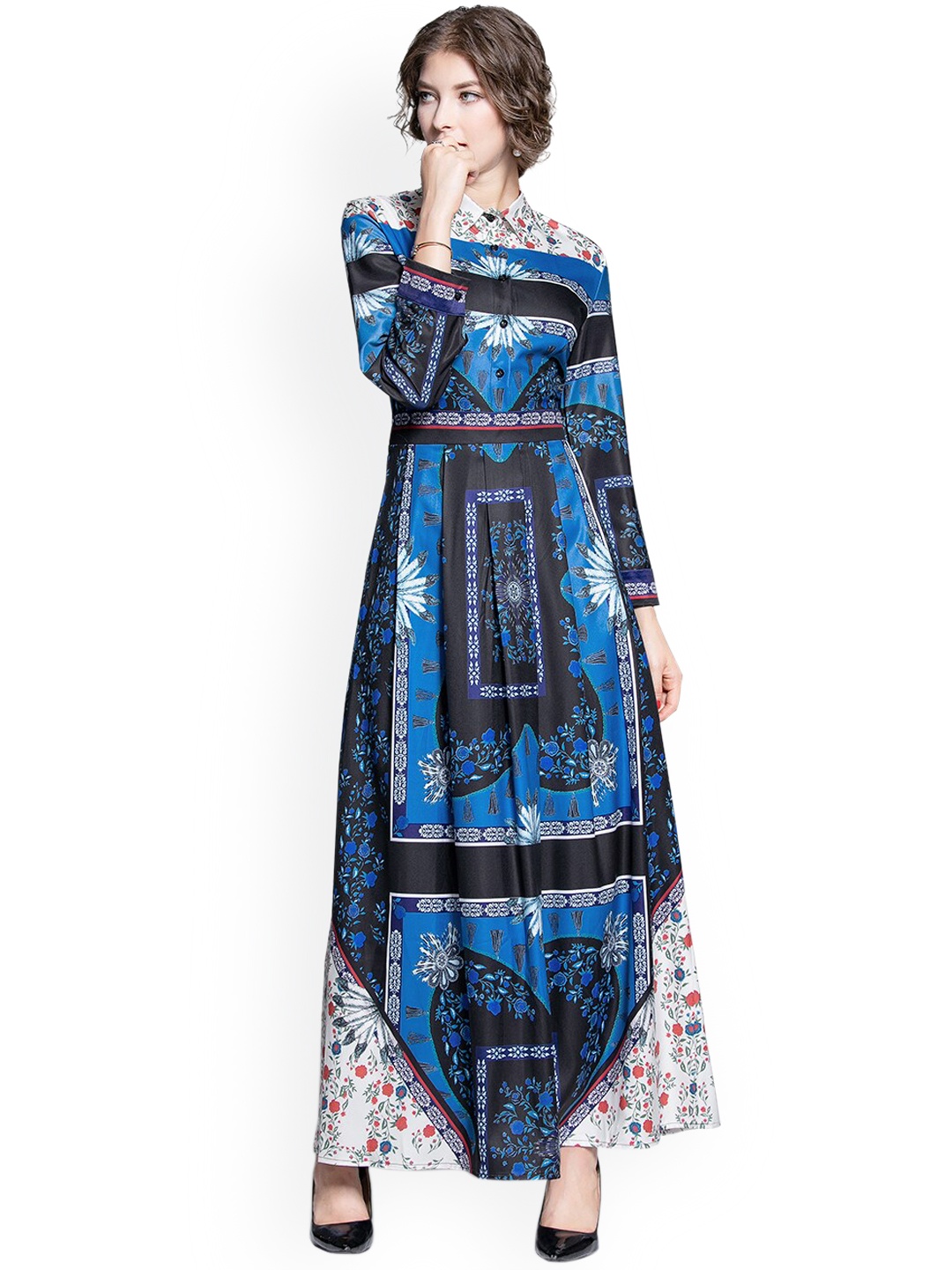 

JC Collection Blue Floral Maxi Dress