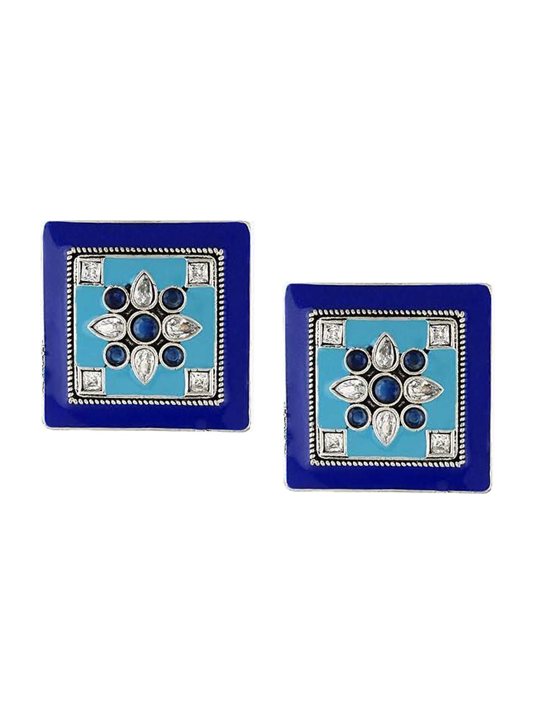 

Adwitiya Collection Silver Contemporary Studs Earrings