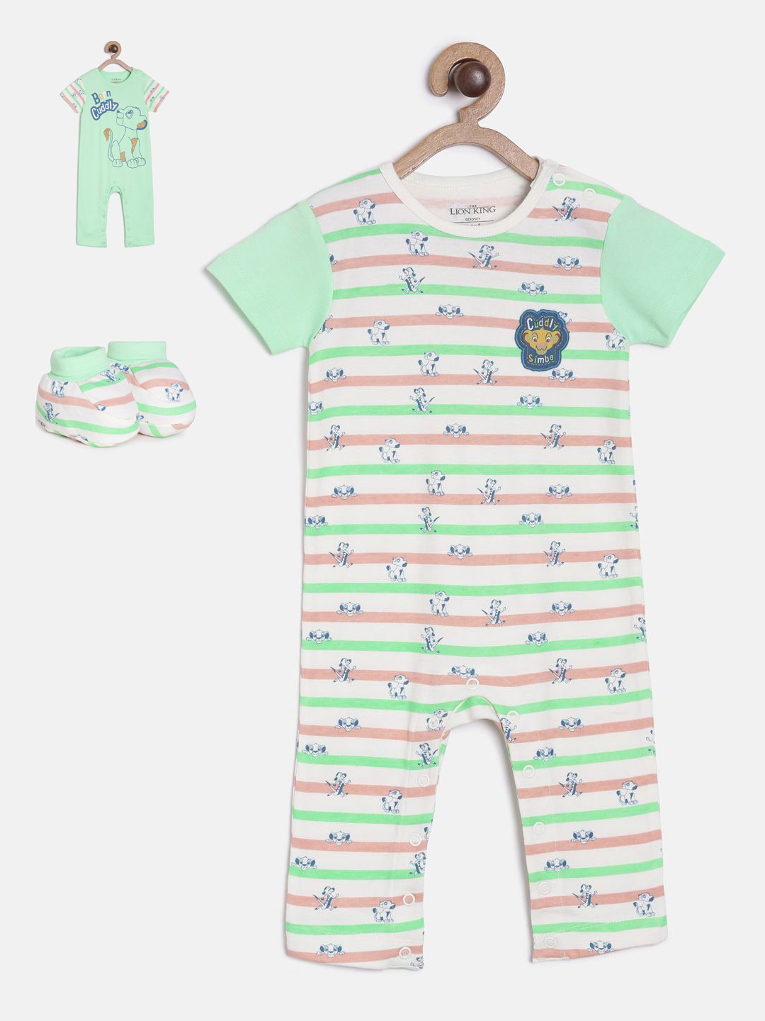

MINI KLUB Kids Pack of 2 Green Rompers
