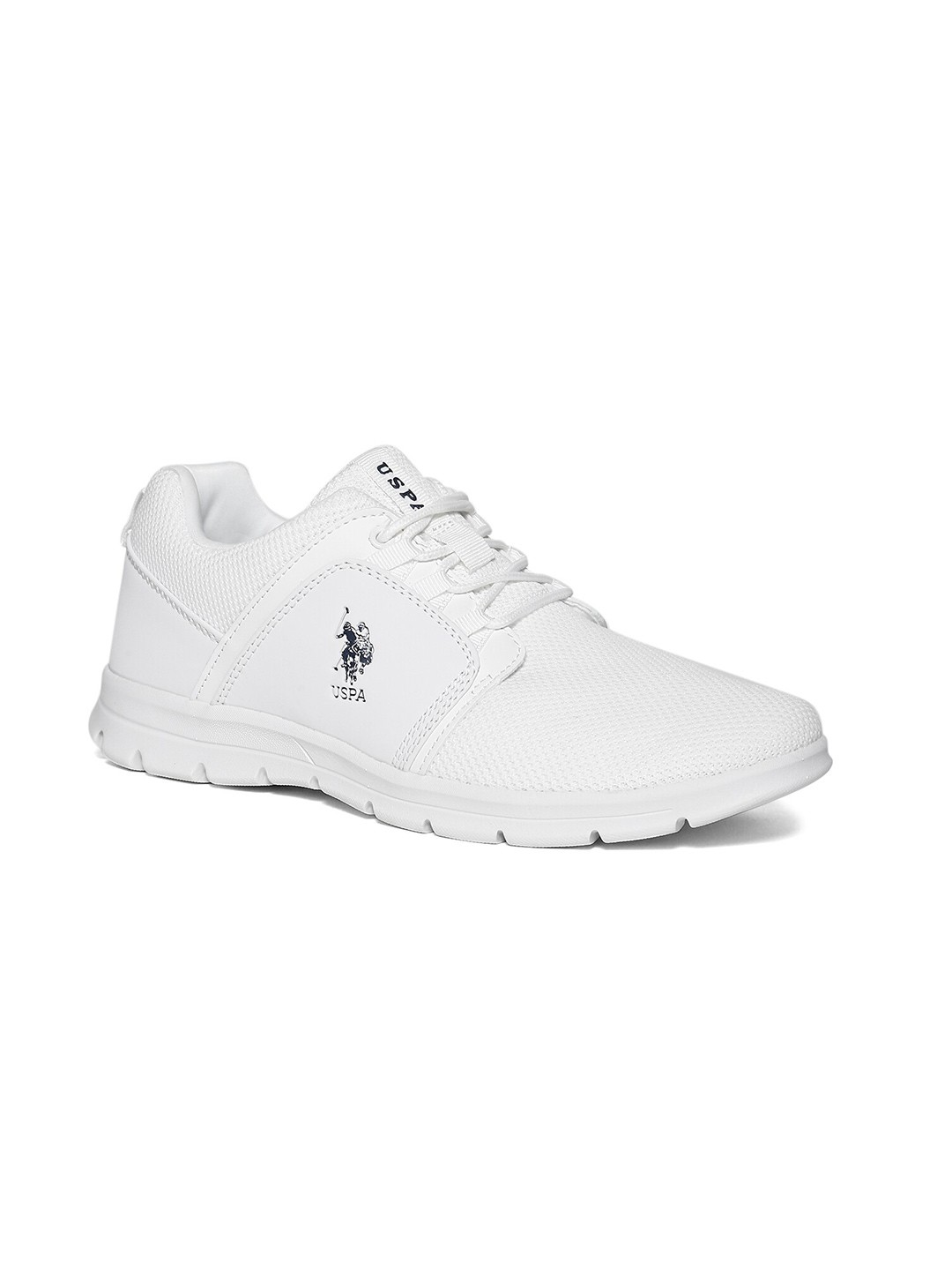 

U S Polo Assn Men Off White Mesh Walking Shoes