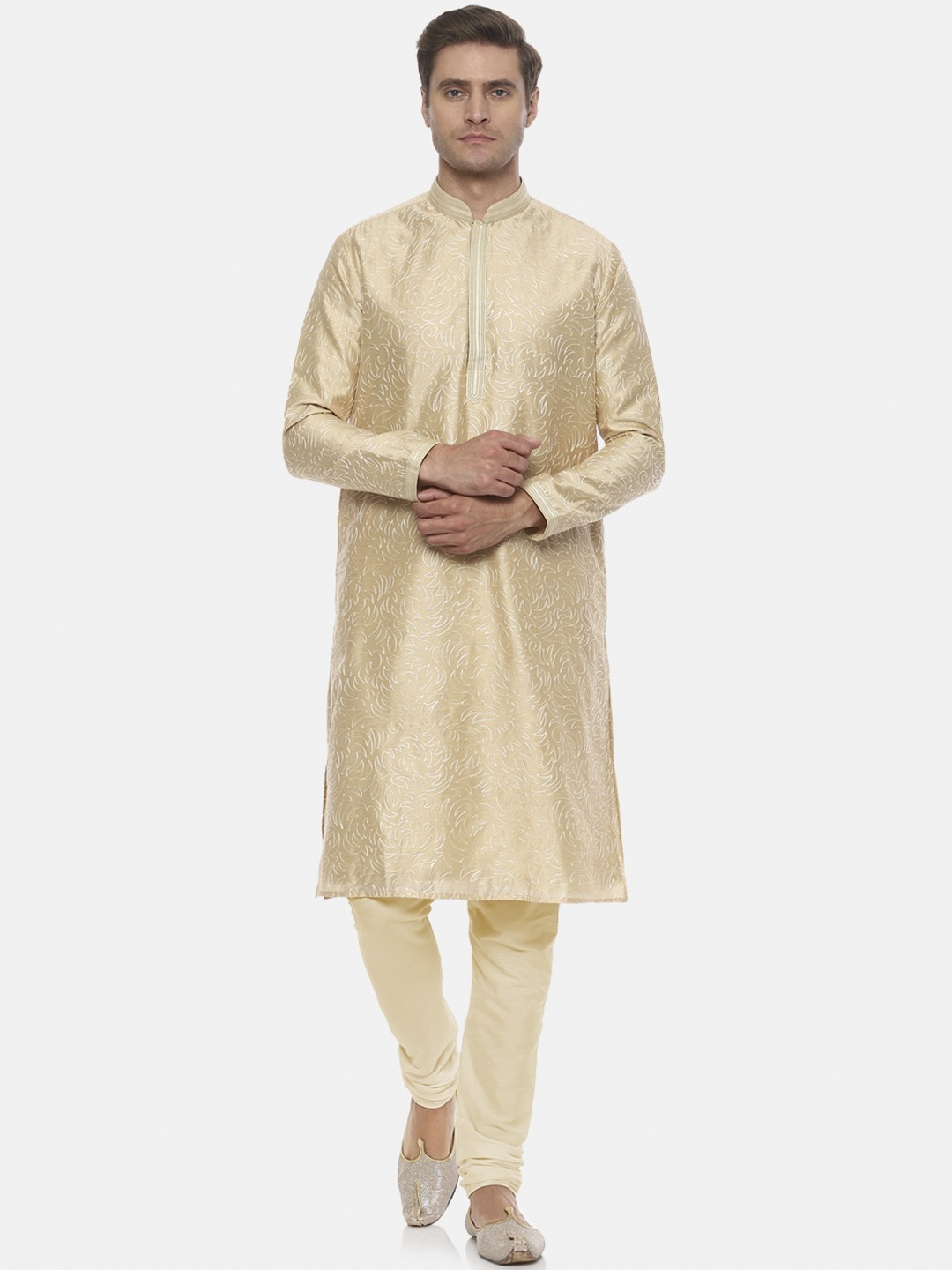 

Louis Philippe Men Beige Kurta with Churidar