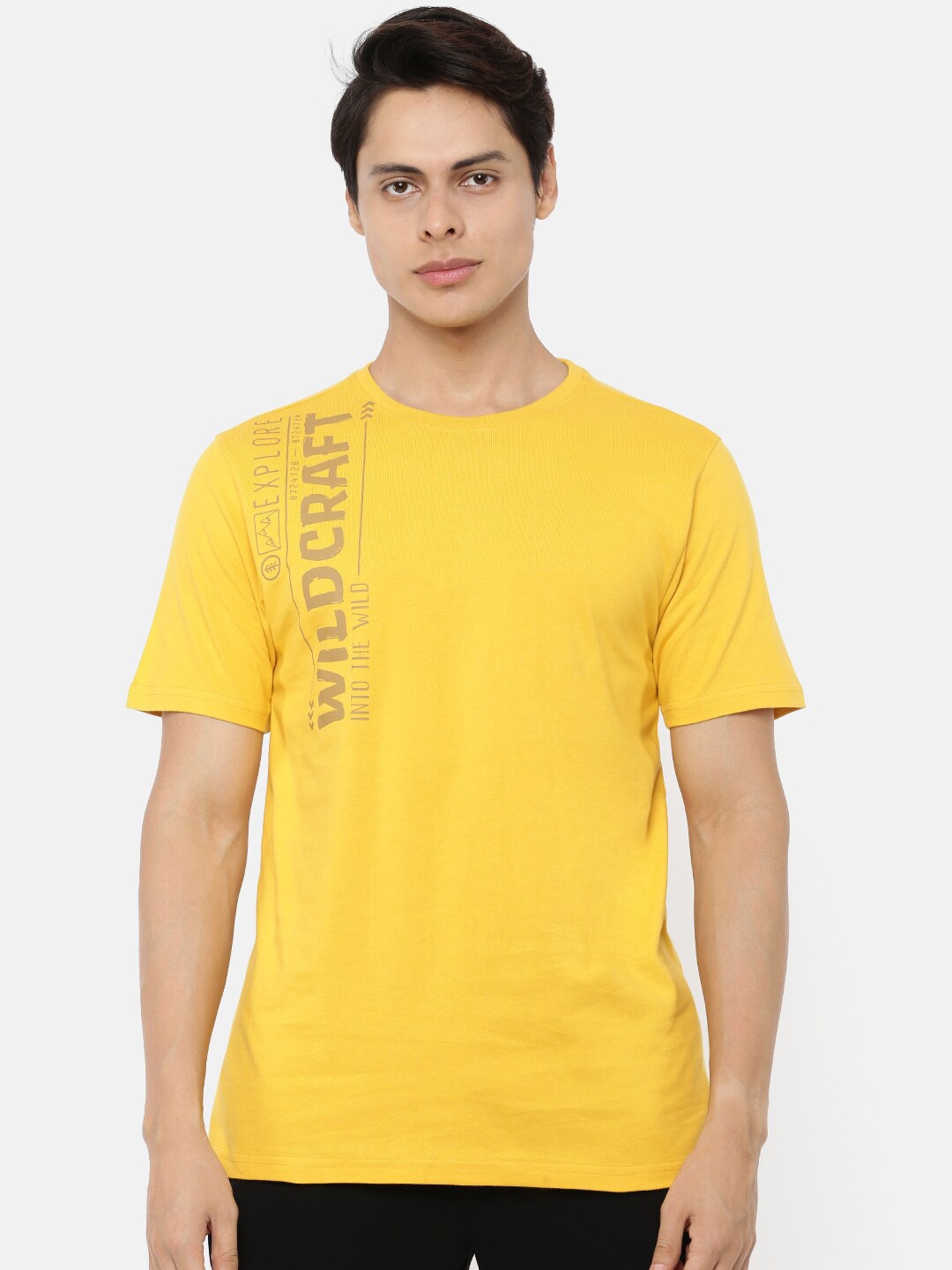 

Wildcraft Men Yellow Typography Placement Printed T-shirt