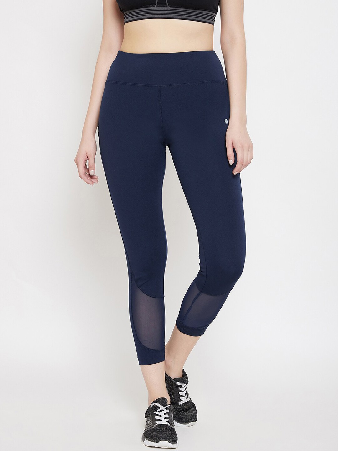 

ATHLISIS Women Navy Blue Solid Performance Quick Dry Training Tights