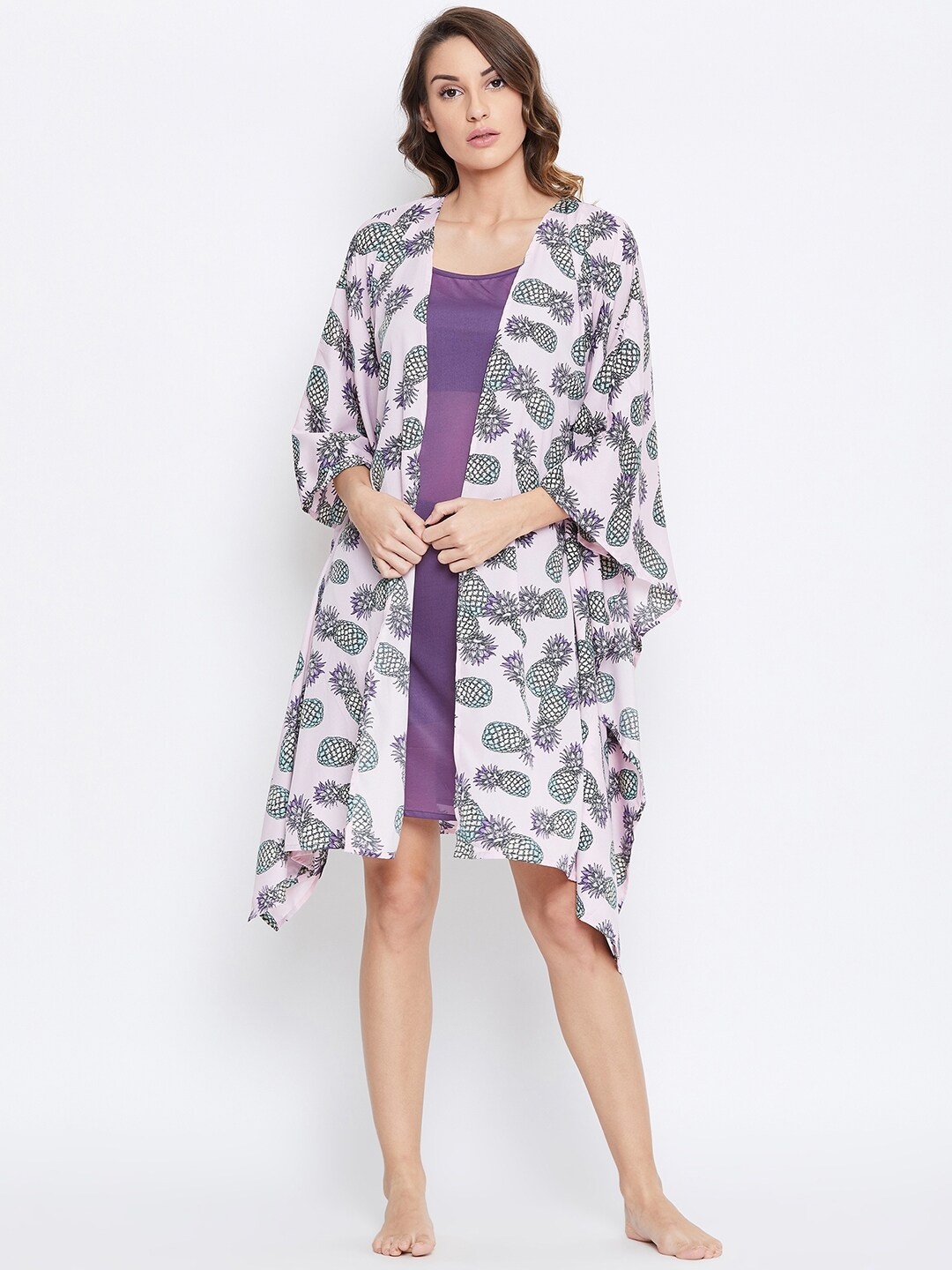 

The Kaftan Company Pink Printed Kaftan Nightdress