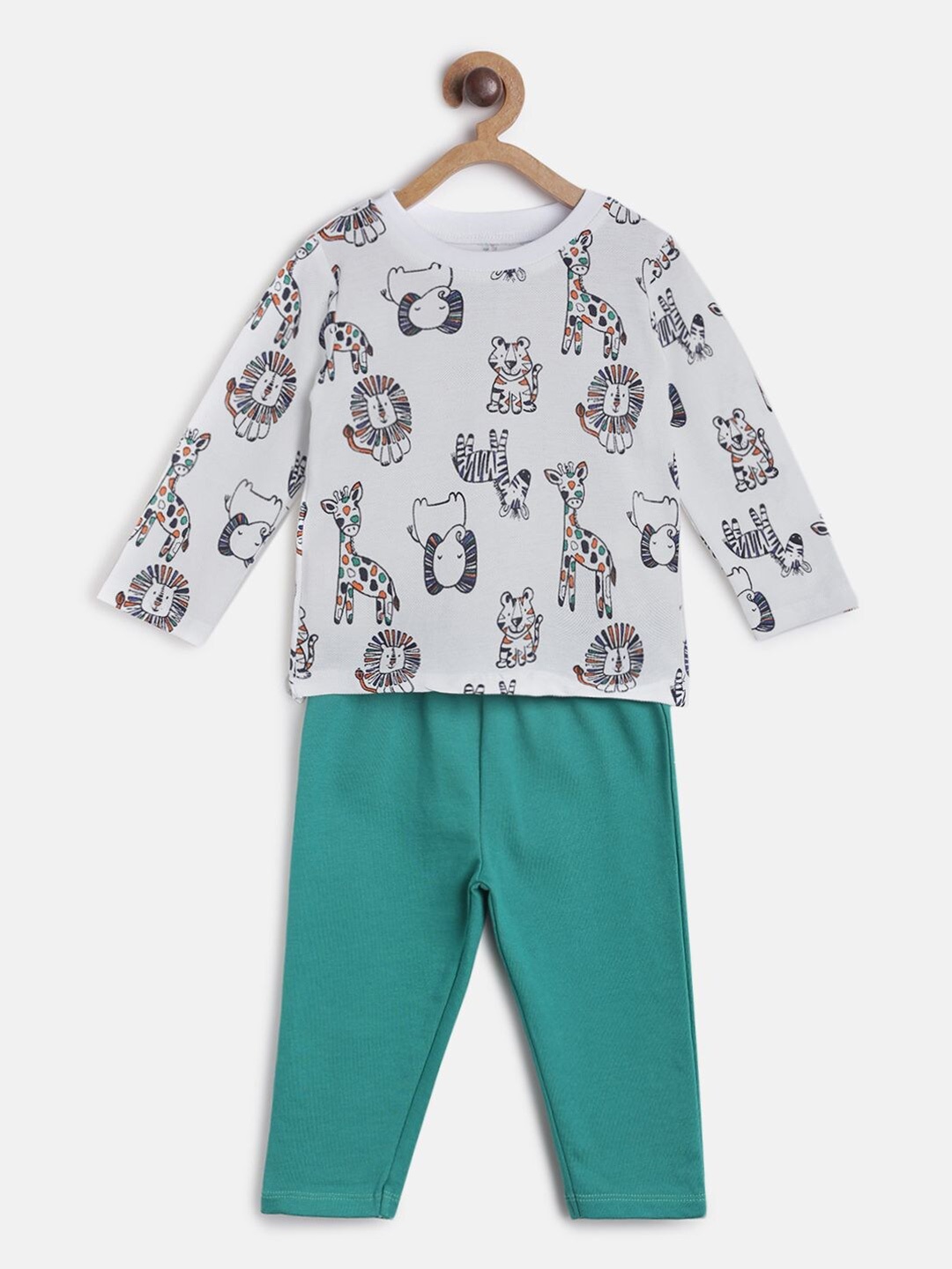 

MINI KLUB Boys Grey & Teal Printed T-shirt with Pyjamas