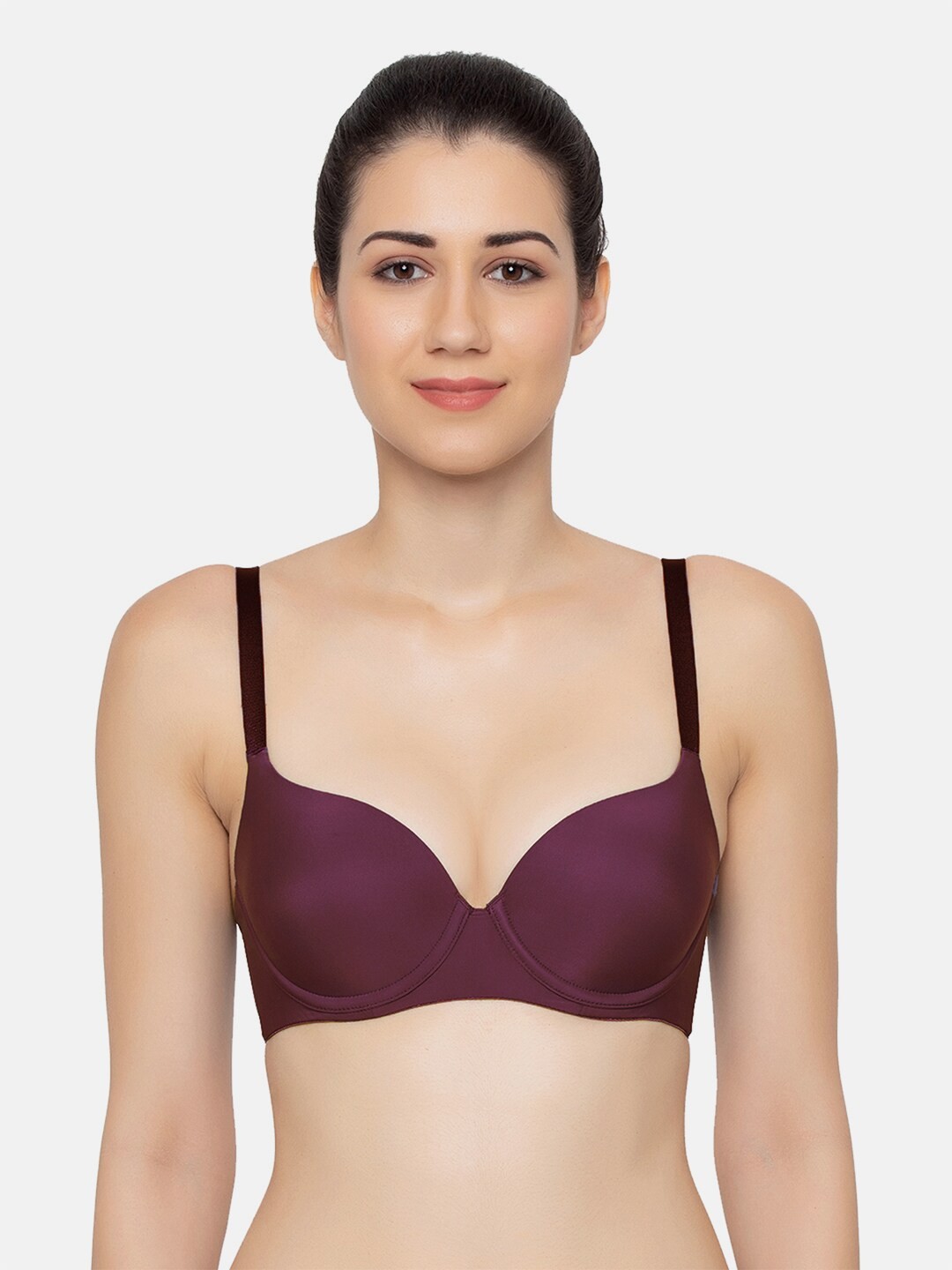 

Triumph T-Shirt Bra 60 Wired Padded Body Make-Up Series Seamless Everyday Bra, Burgundy