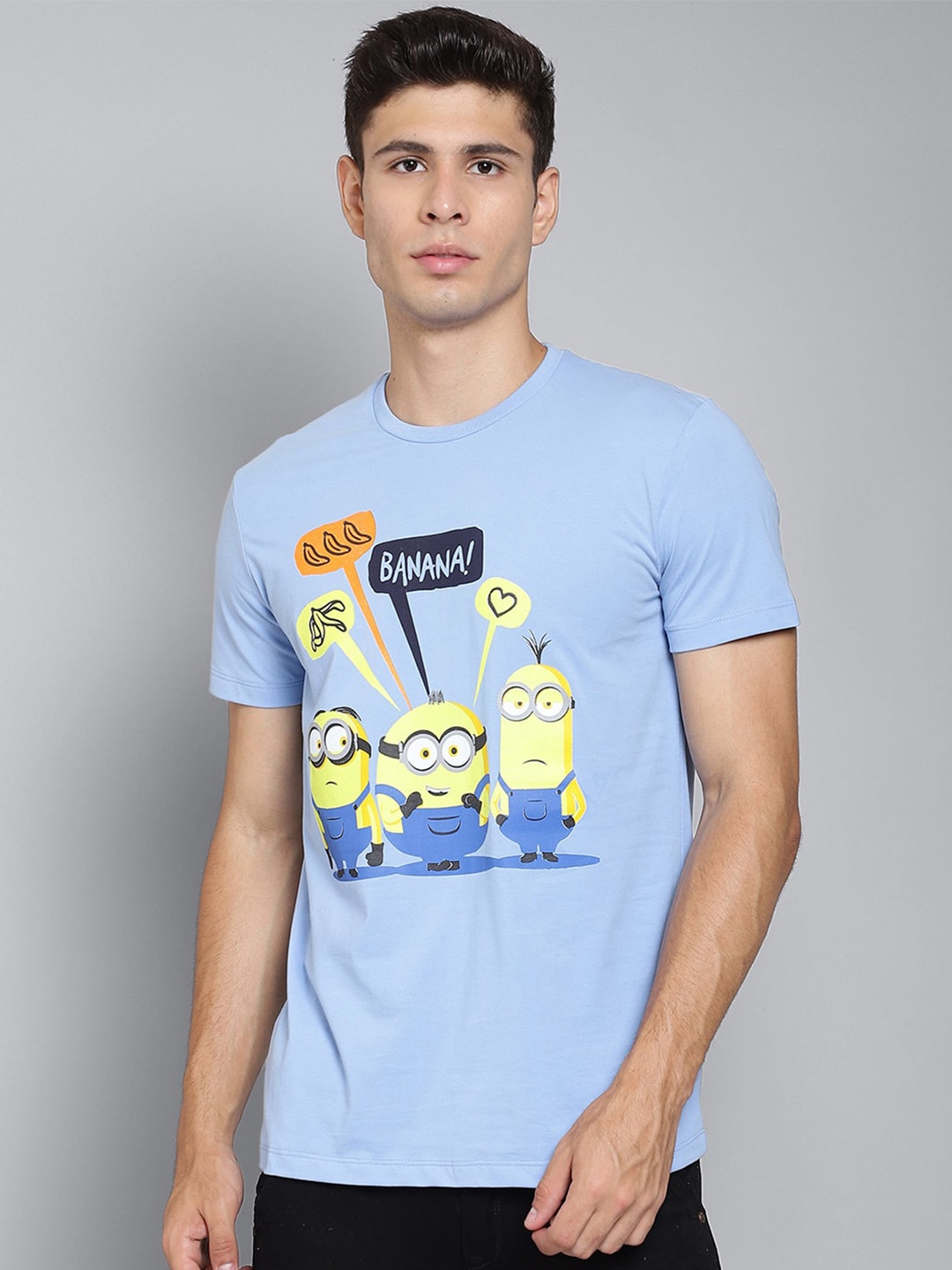 

Free Authority Men Blue Minions Printed Cotton Pure Cotton T-shirt