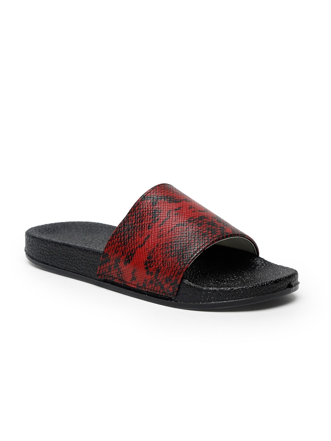 

Misto Women Maroon & Black Sliders