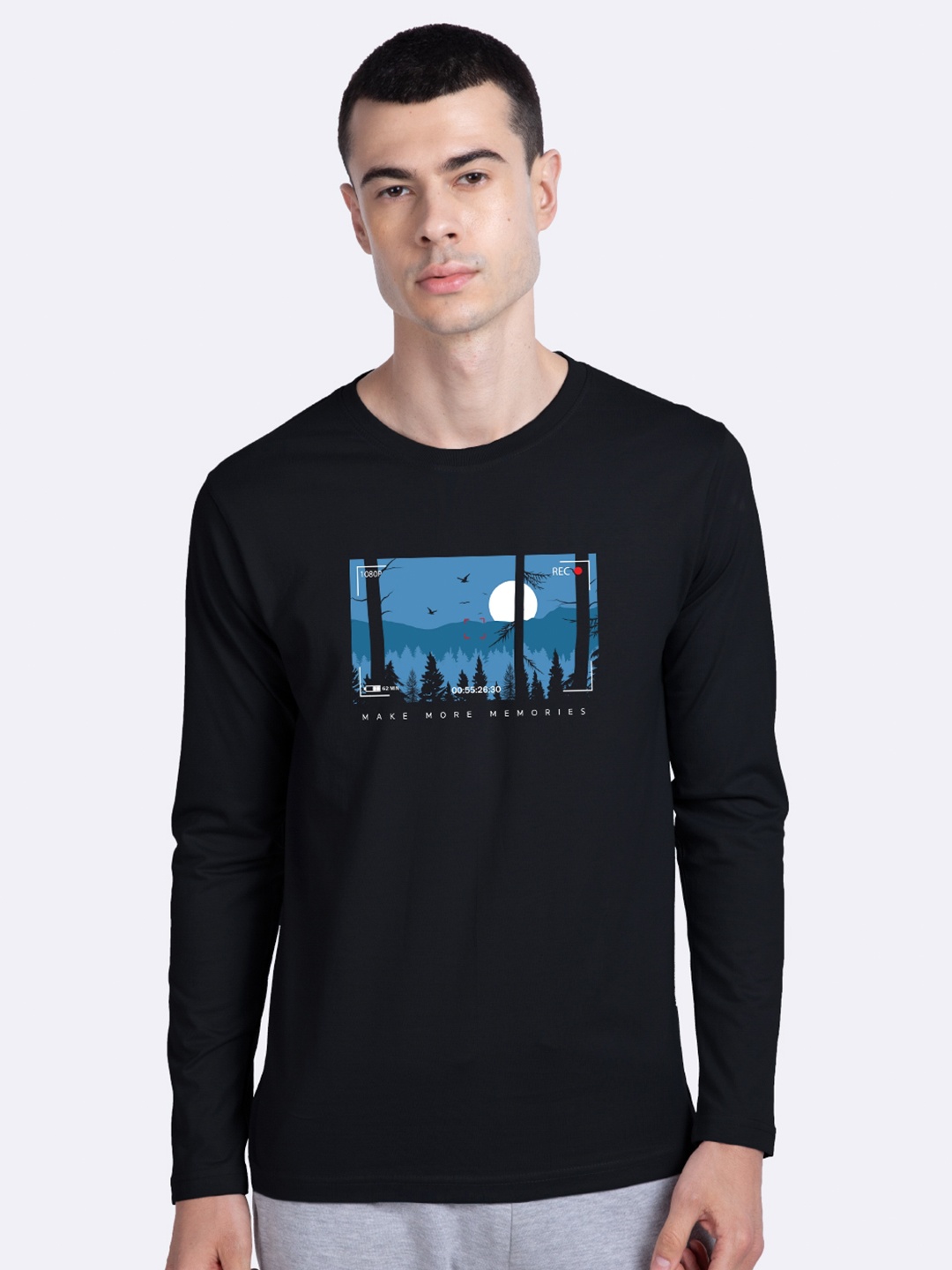 

Bewakoof Men Black Printed Cotton Pure Cotton T-shirt