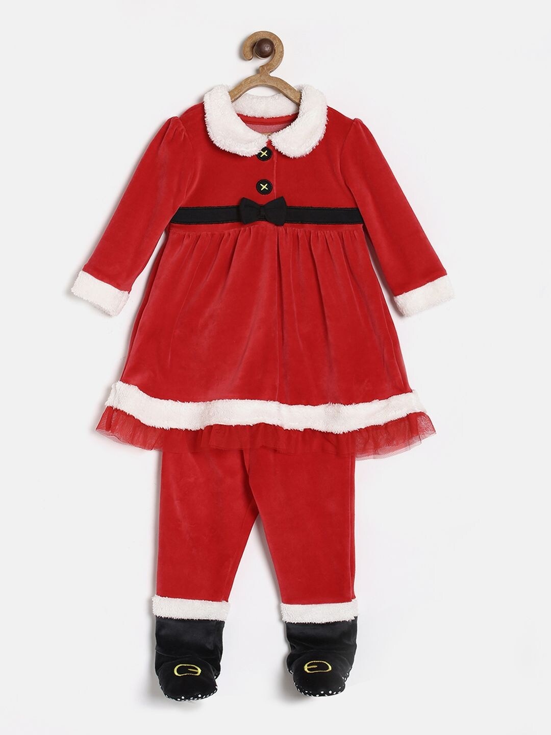 MINI KLUB Girls Red Solid Tunic & Trouser