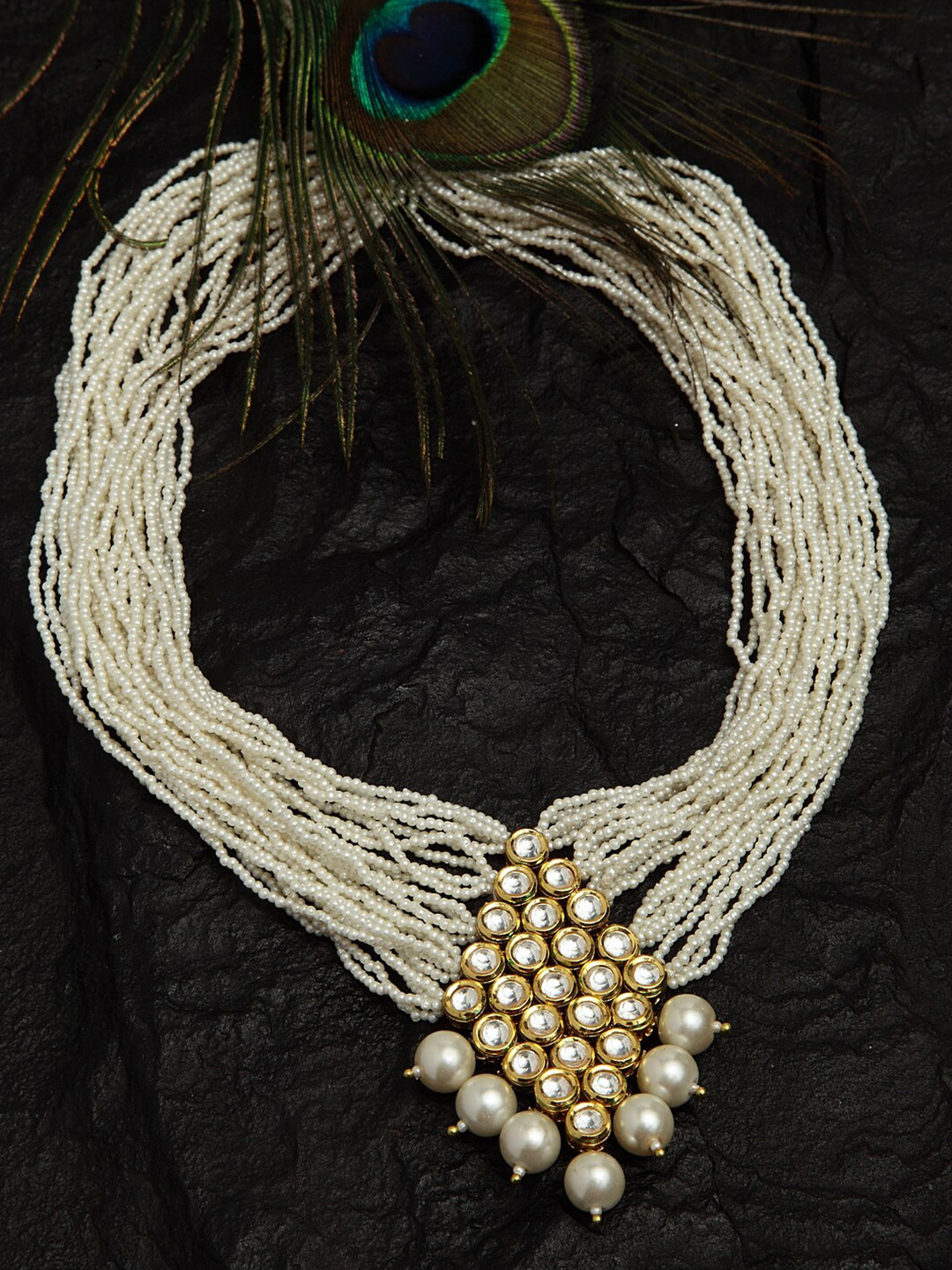 

DUGRISTYLE Gold & White Sterling Silver Gold-Plated Handcrafted Necklace