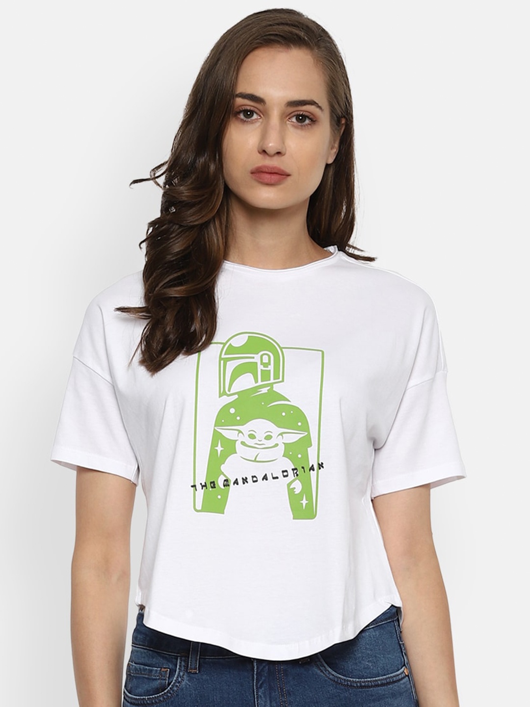

Van Heusen Woman White & Green Regular Top