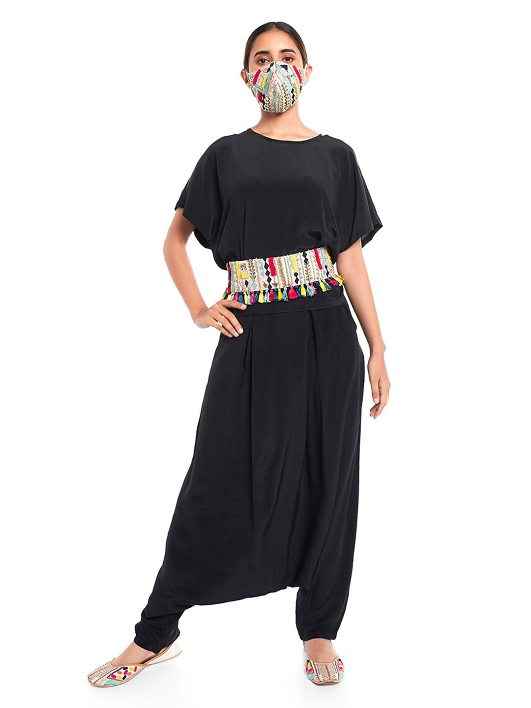 

PS PRET BY PAYAL SINGHAL Women Black Top with Dhoti Pants