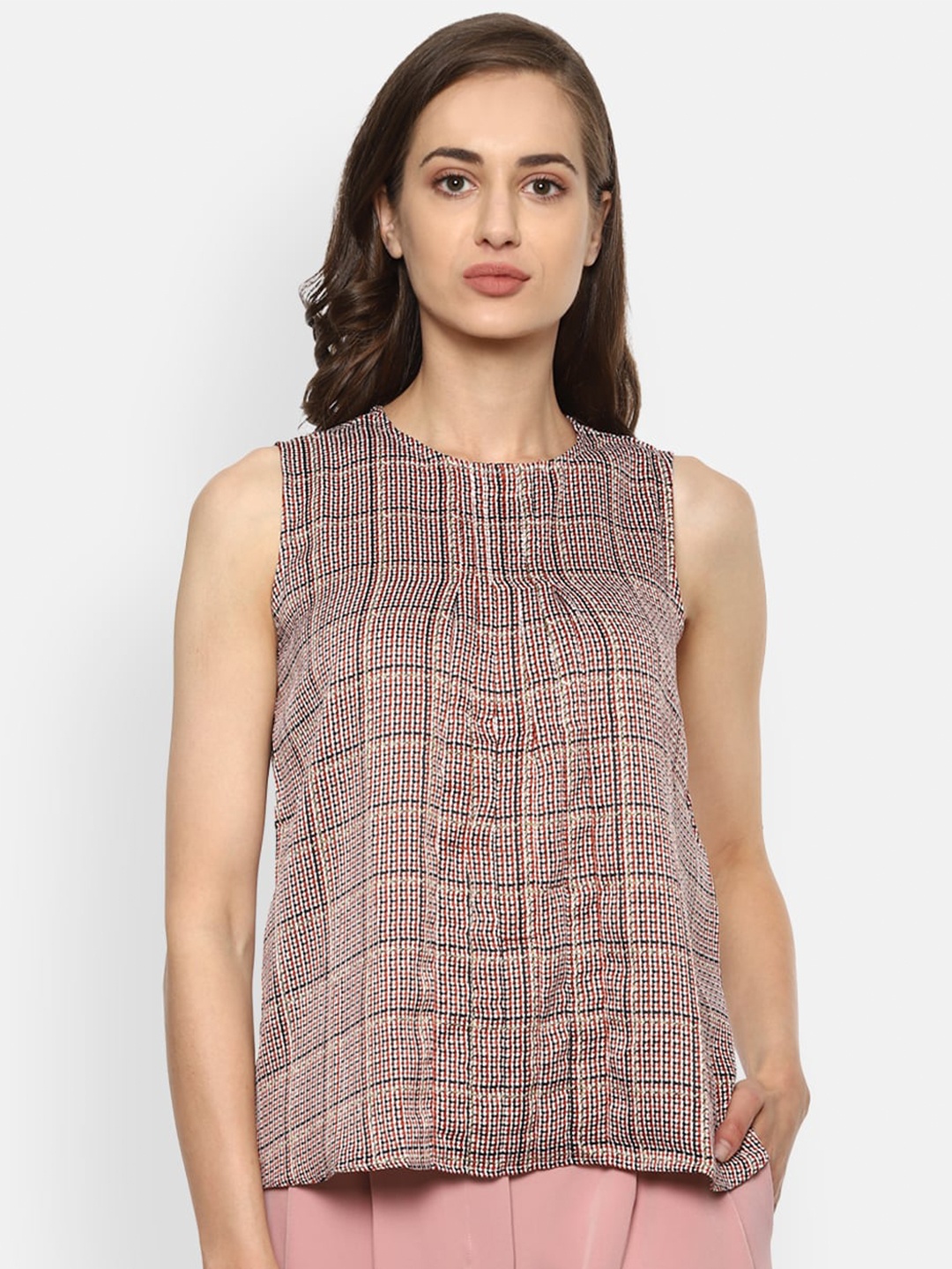

Van Heusen Woman Multicoloured Checked Regular Top, Multi