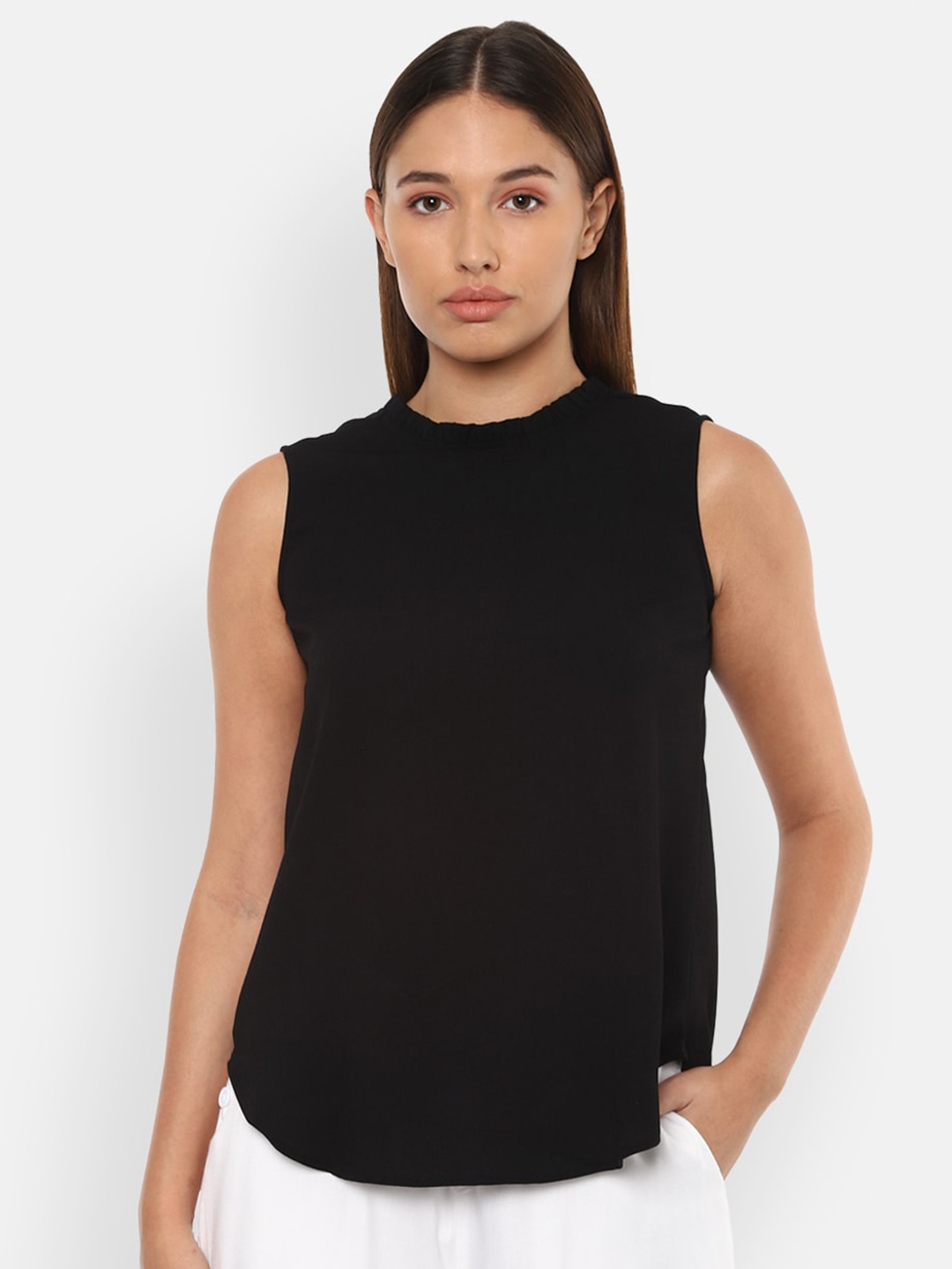 

Van Heusen Woman Black Styled Back Top