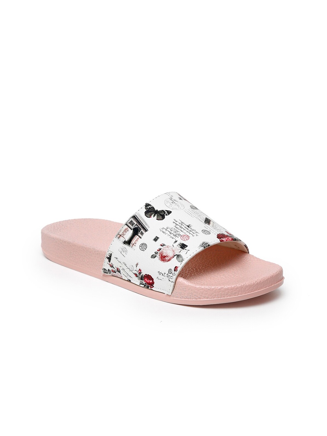 

Misto Women White & Black Printed Sliders