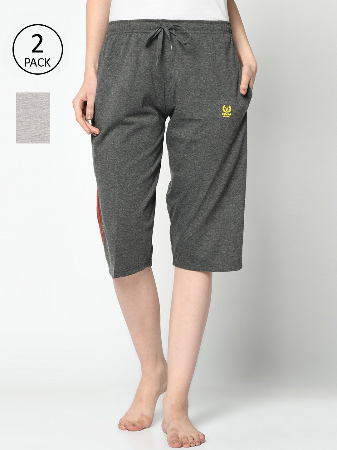 MACK JONNEY Women Grey 2 Lounge Shorts