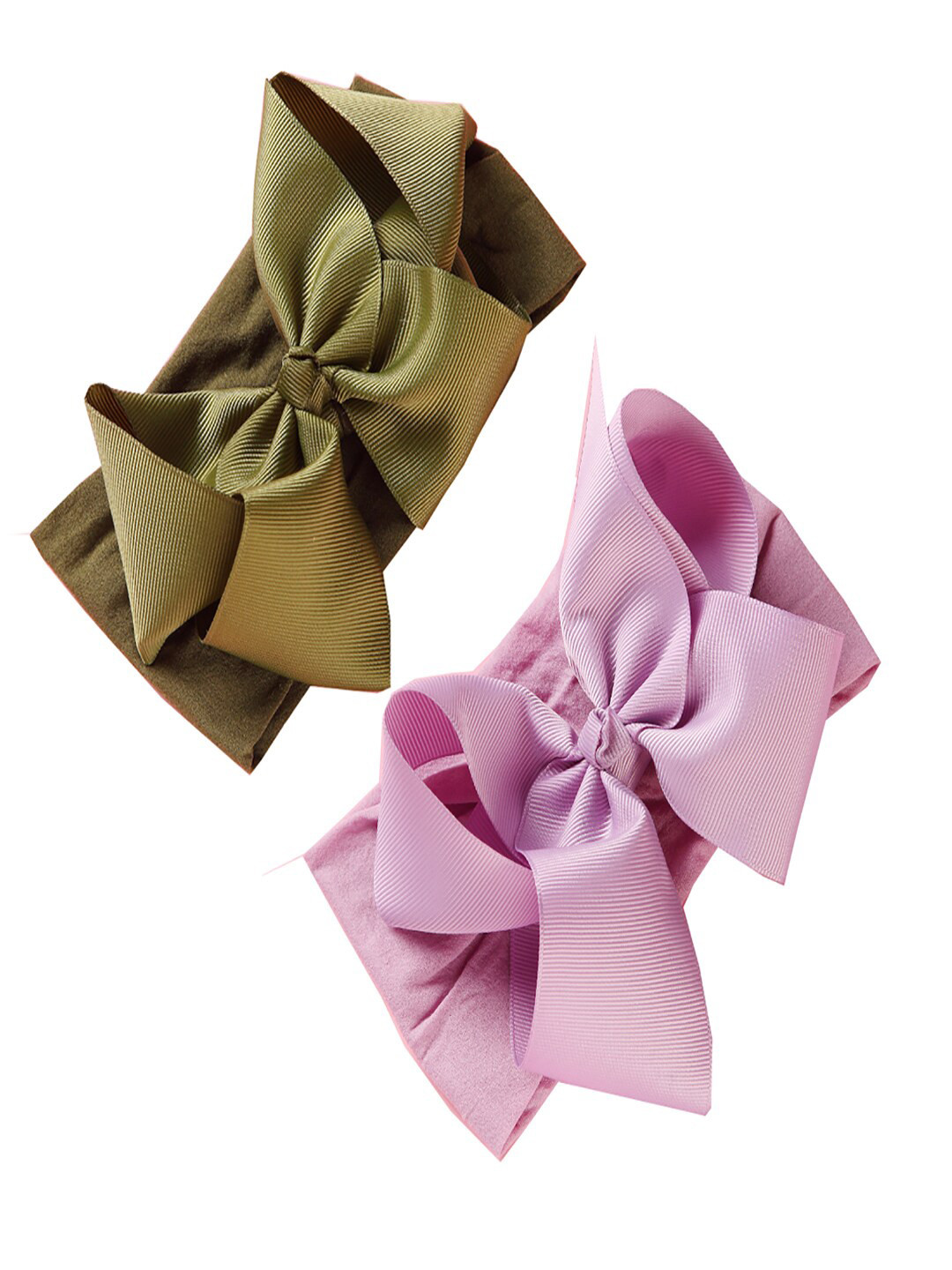 

AQUASTREET Girls Olive Green & Mauve Set of 2 Hairband