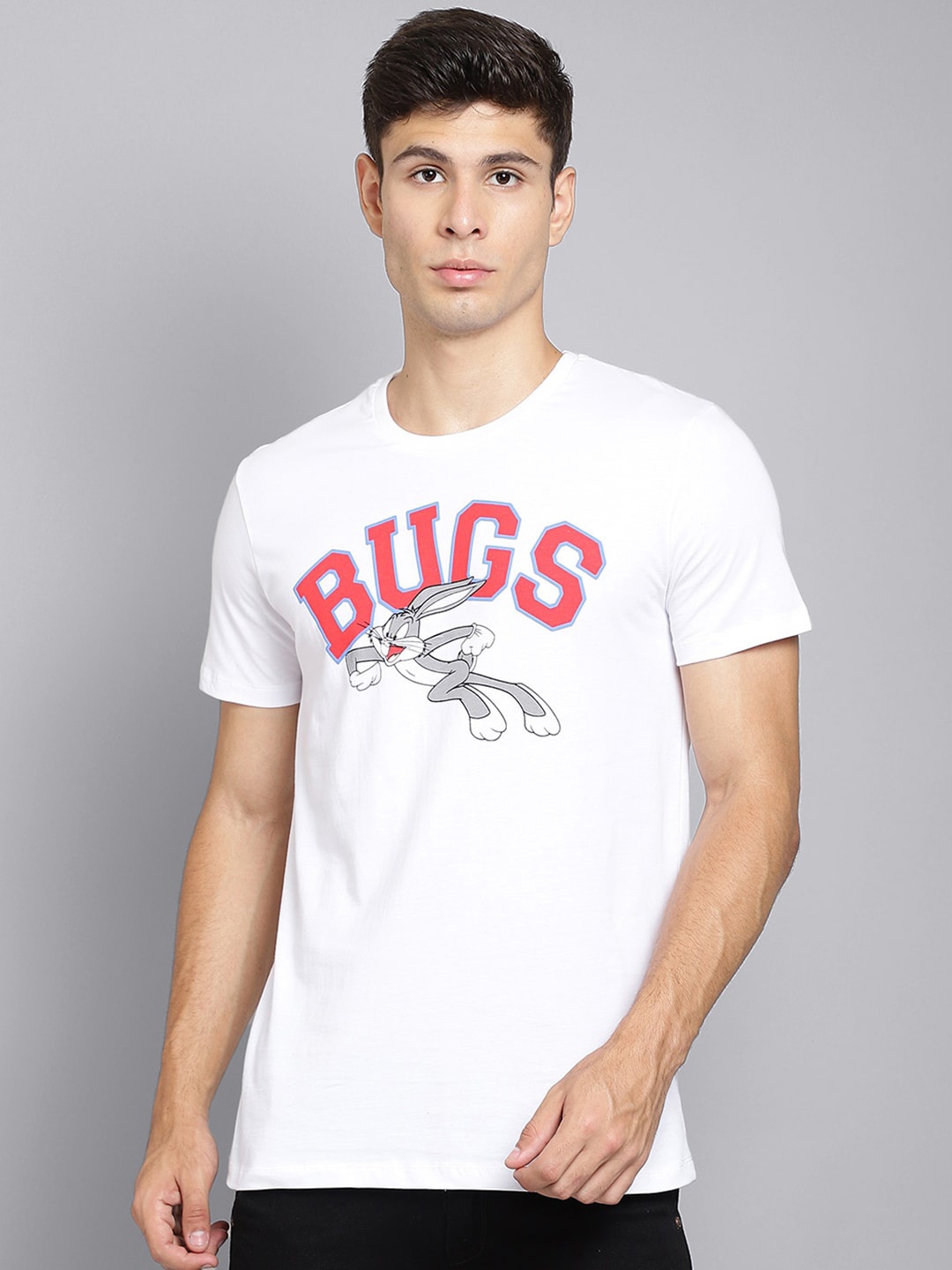 

Free Authority Men White Looney Tunes Printed Pure Cotton T-shirt