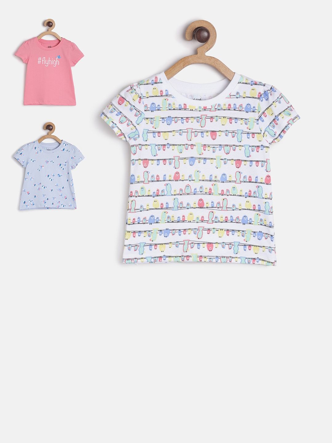 

MINI KLUB Pack Of 3 Blue & White Regular Top
