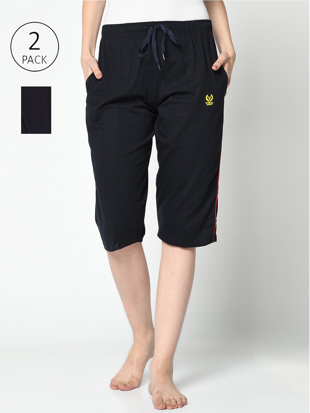 MACK JONNEY Women Navy Blue 2 Lounge Shorts