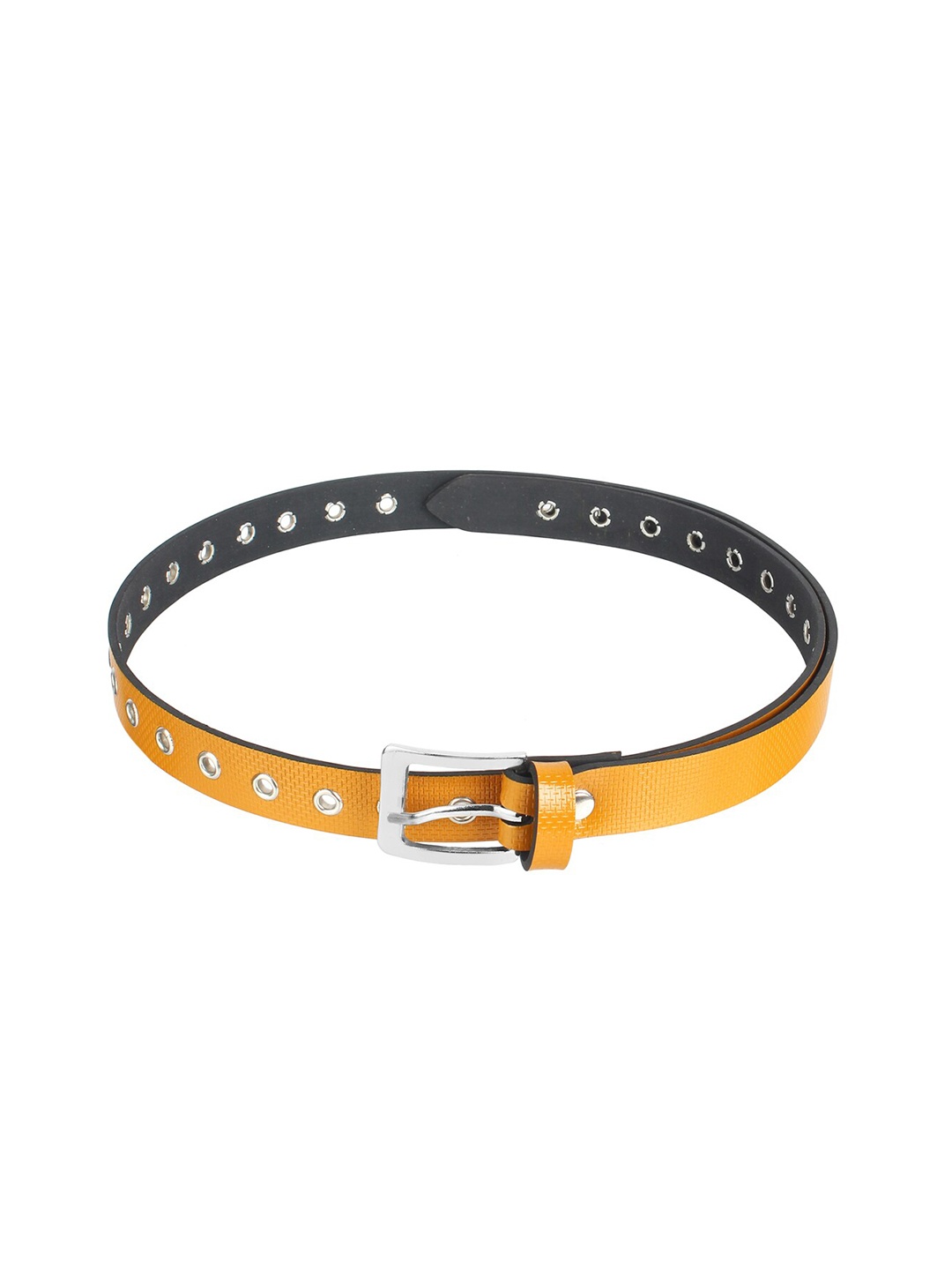 

Swiss Design Women Mustard Textured Belt