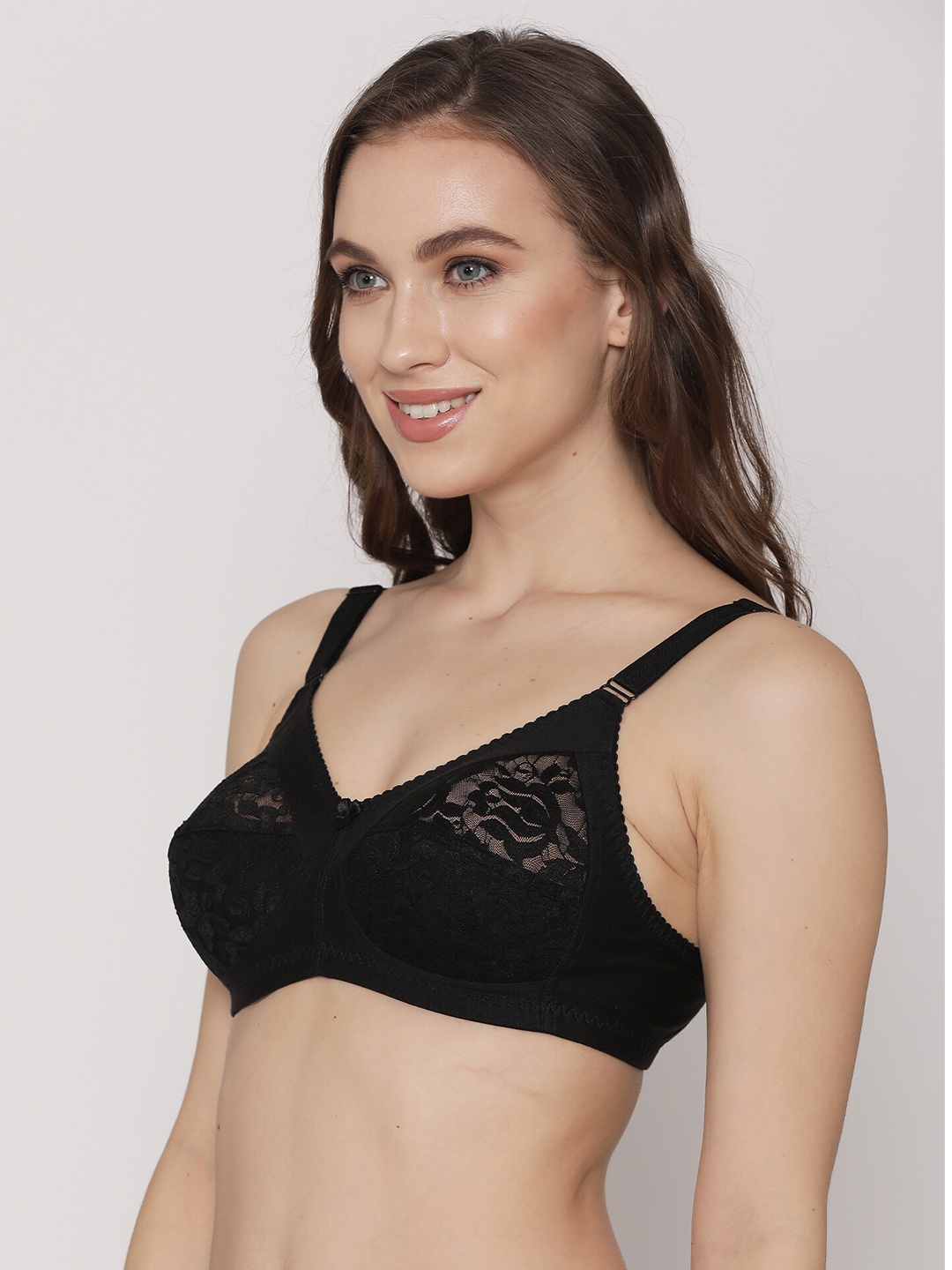 

Kalyani Black Floral Everyday Bra Full Coverage