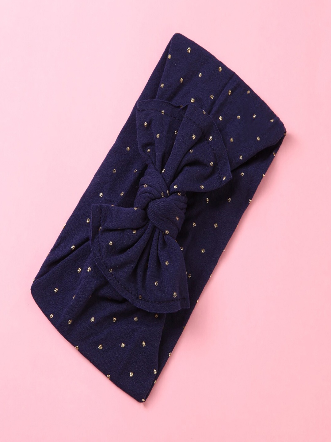

AQUASTREET Girls Blue & Gold-Toned Sequined Bowknot Embellished Hairband