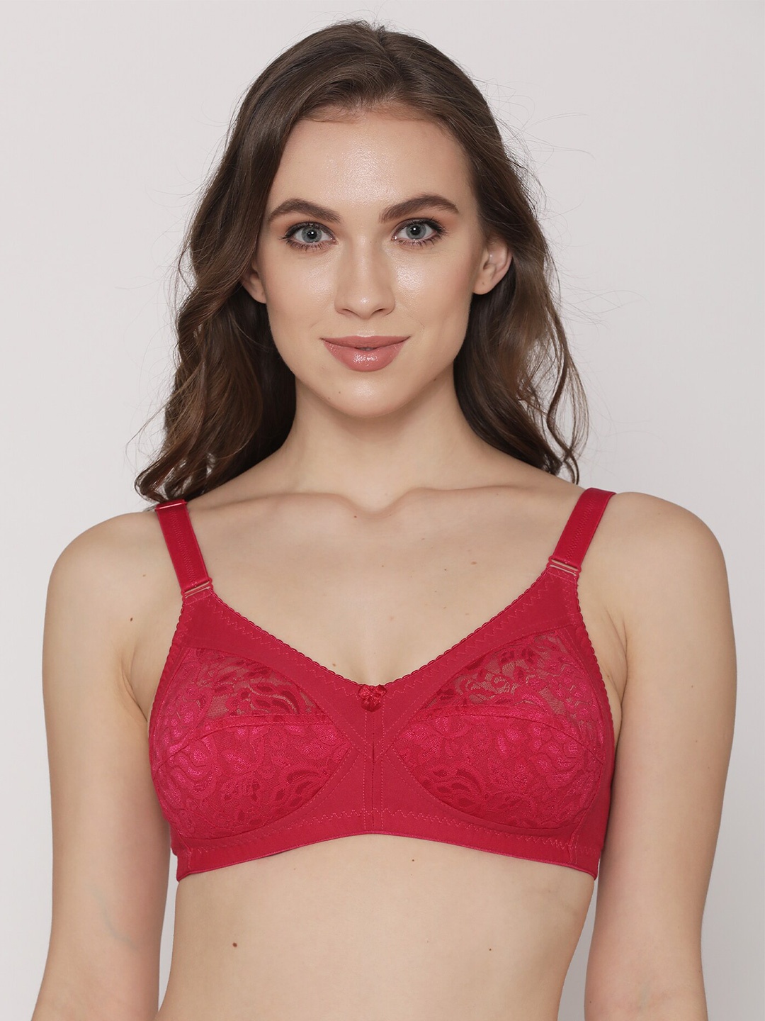 

Kalyani Red Floral Everyday Lace Bra