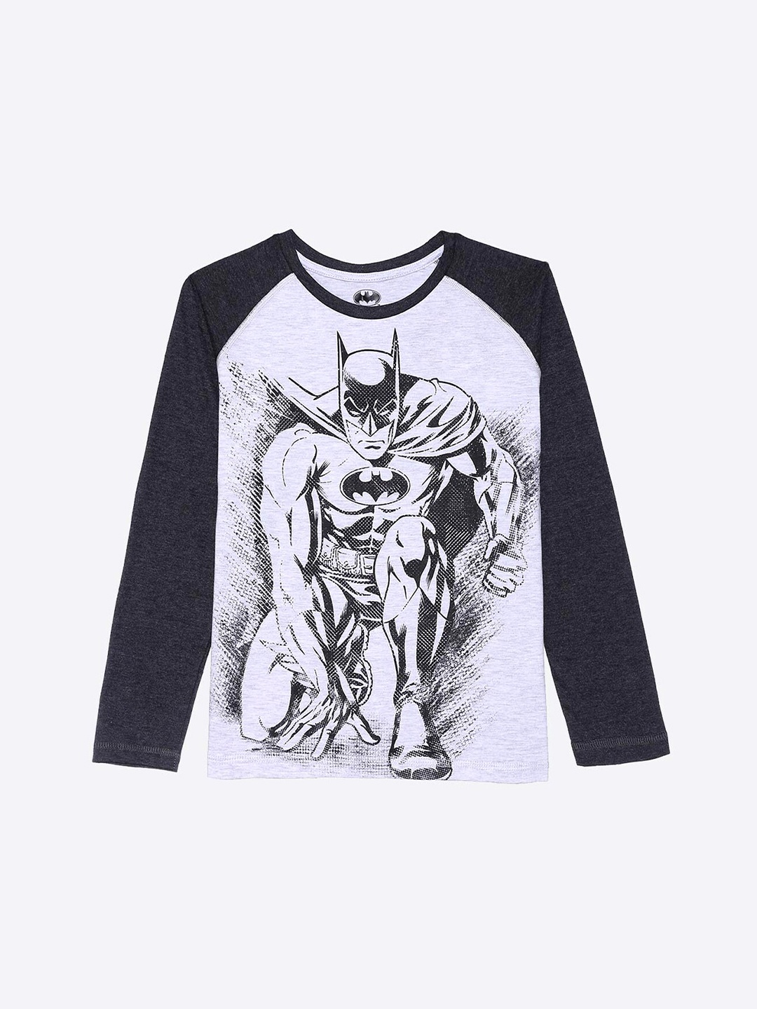 

Kids Ville Boys Grey White Batman Printed Cotton Pure Cotton T-shirt
