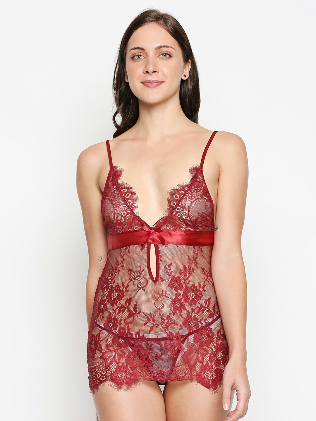 

XIN Maroon Women Babydoll