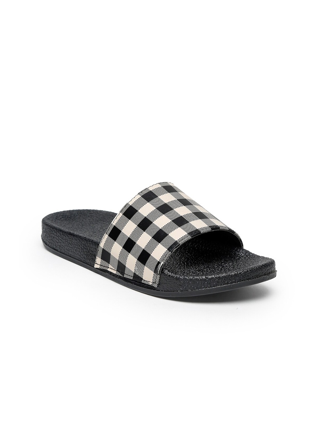 

Misto Women Grey & Black Printed Sliders