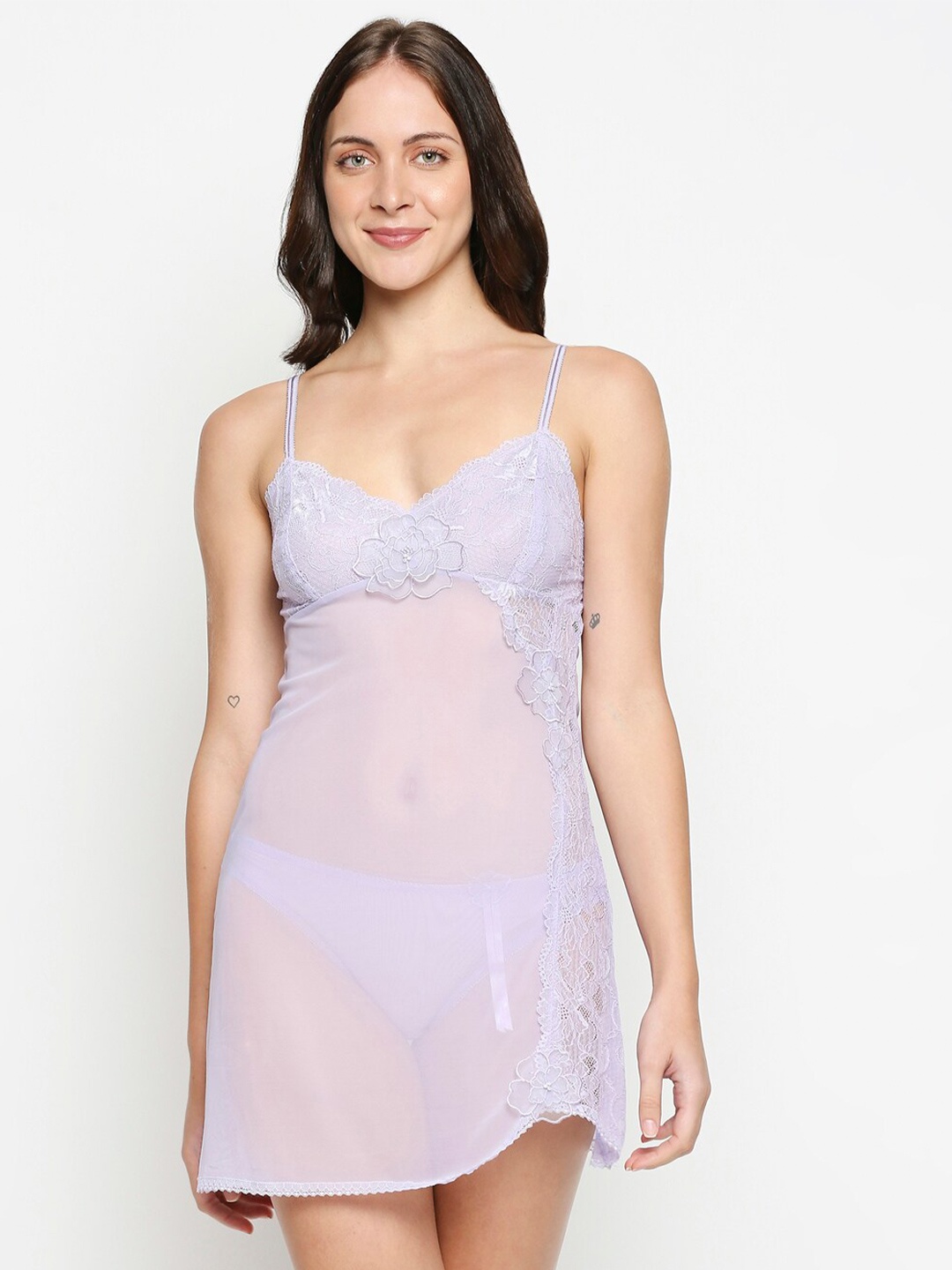 

XIN Lavender Printed Baby Doll
