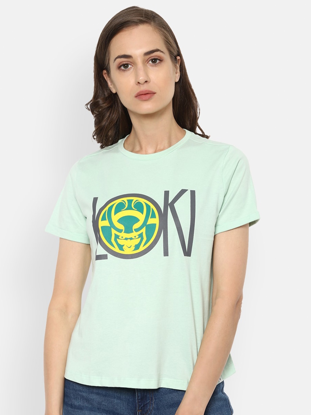 

Van Heusen Woman Sea Green Regular Cotton Top